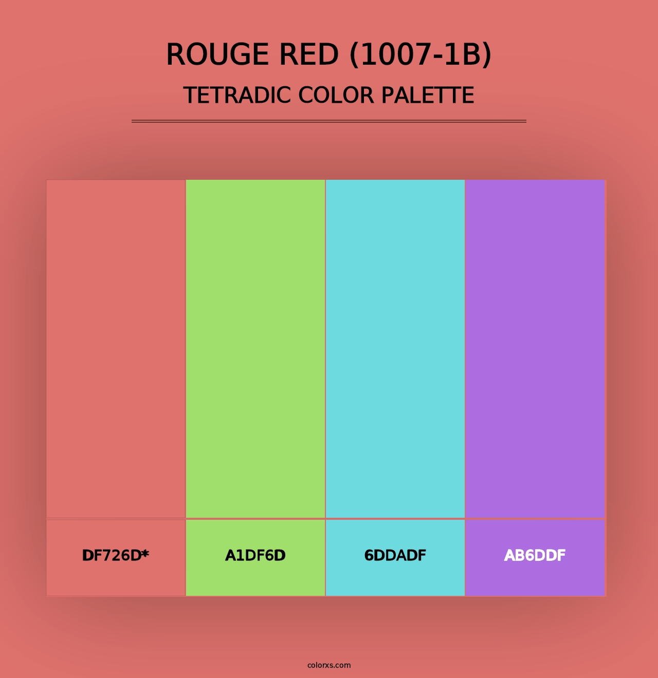 Rouge Red (1007-1B) - Tetradic Color Palette