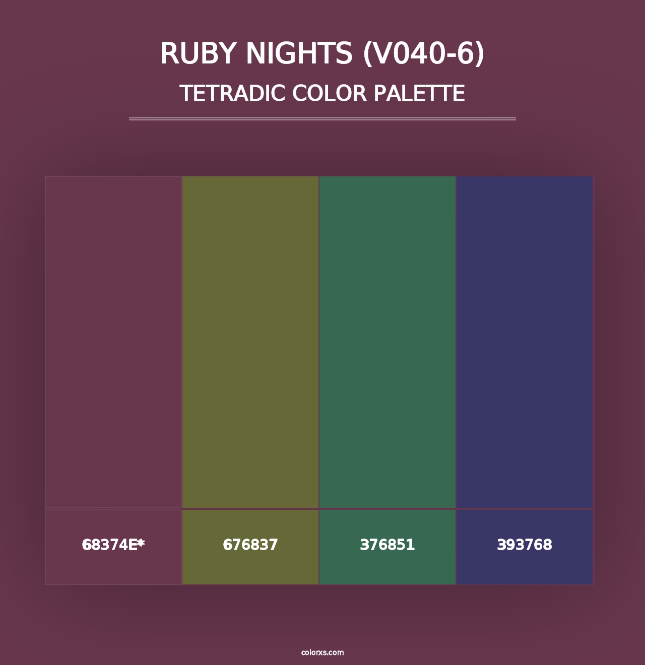 Ruby Nights (V040-6) - Tetradic Color Palette