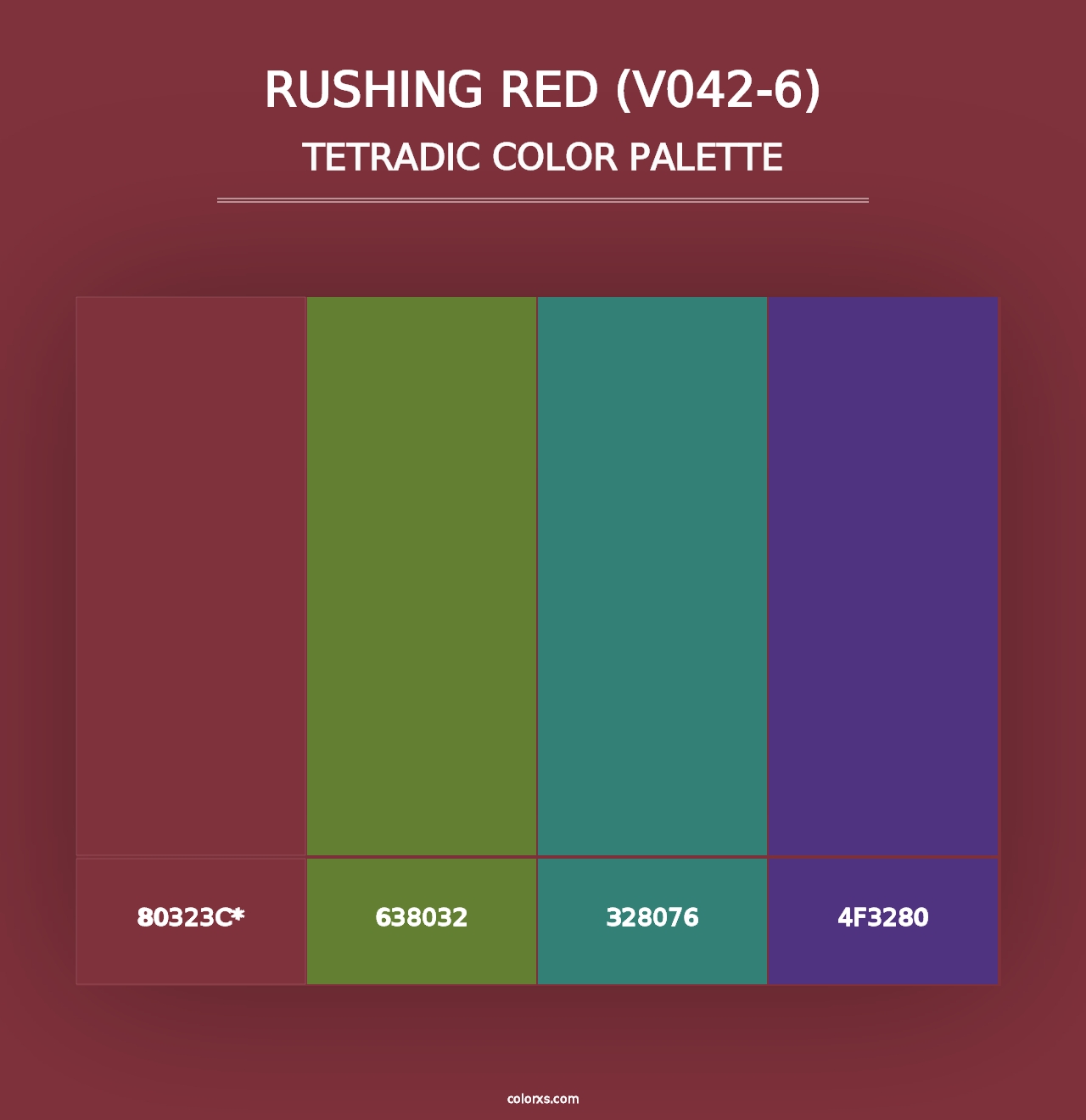 Rushing Red (V042-6) - Tetradic Color Palette