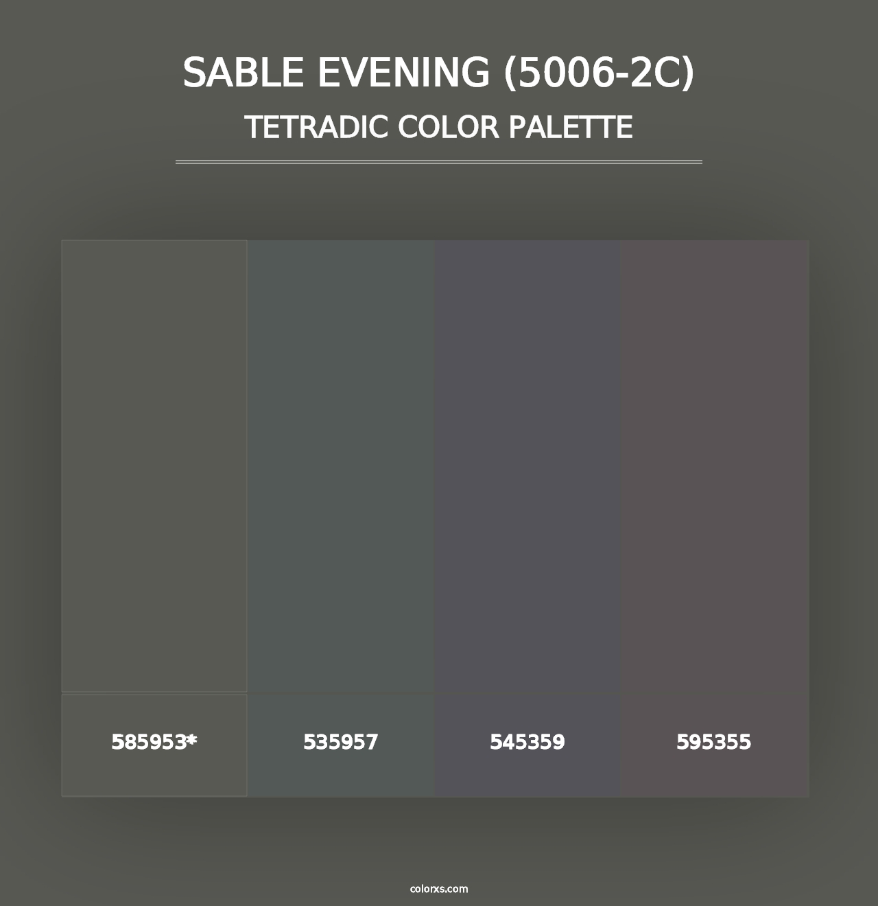 Sable Evening (5006-2C) - Tetradic Color Palette