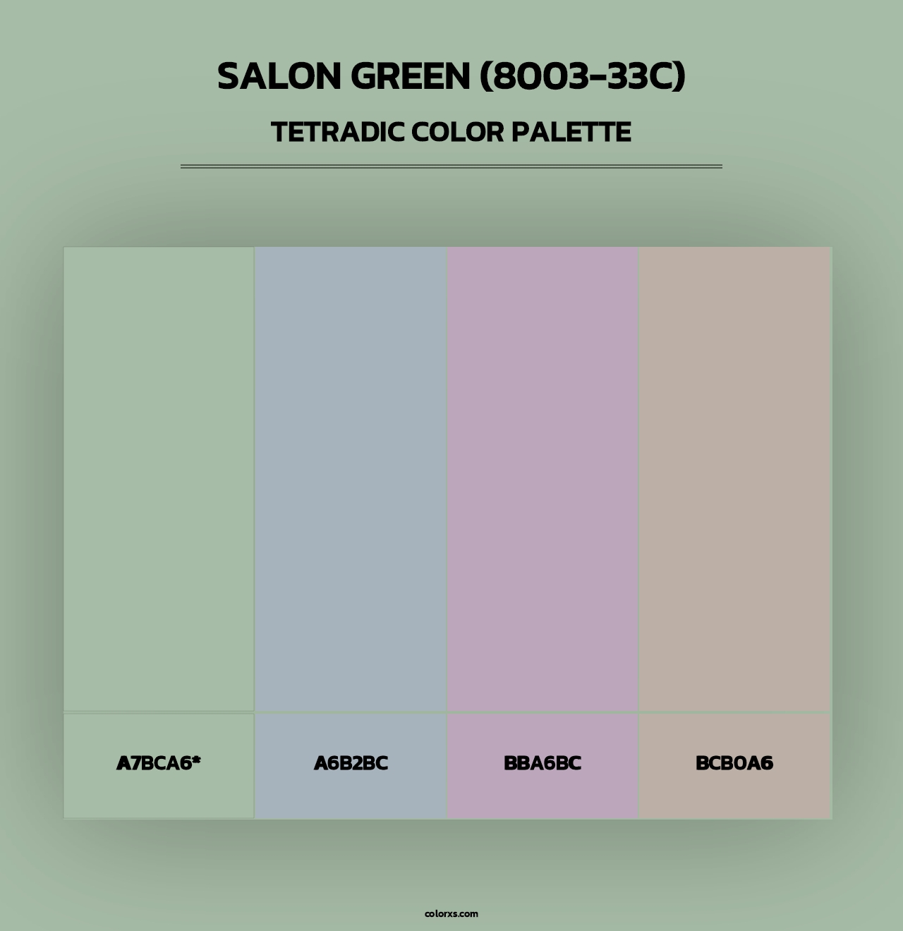 Salon Green (8003-33C) - Tetradic Color Palette