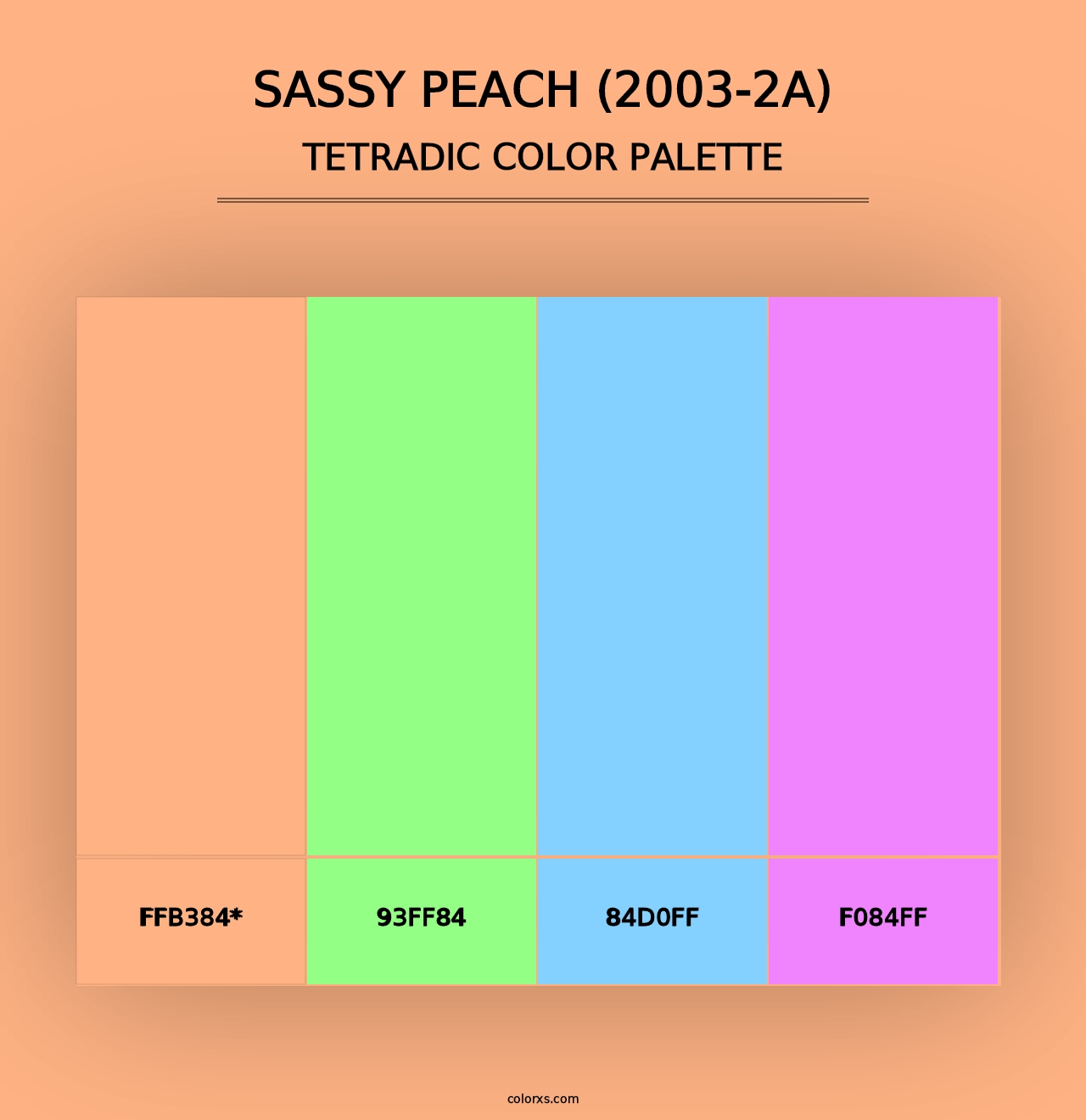 Sassy Peach (2003-2A) - Tetradic Color Palette