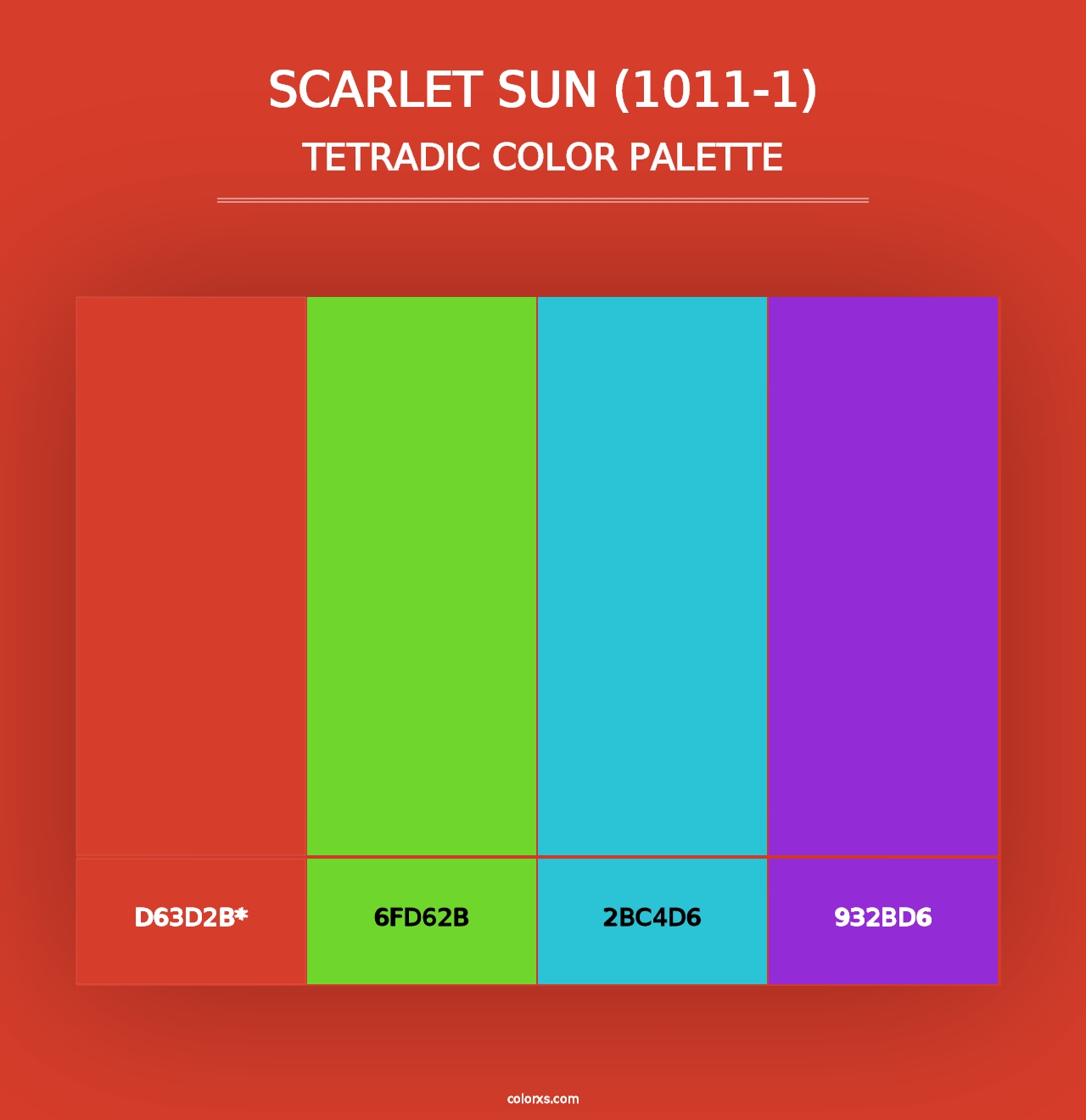 Scarlet Sun (1011-1) - Tetradic Color Palette