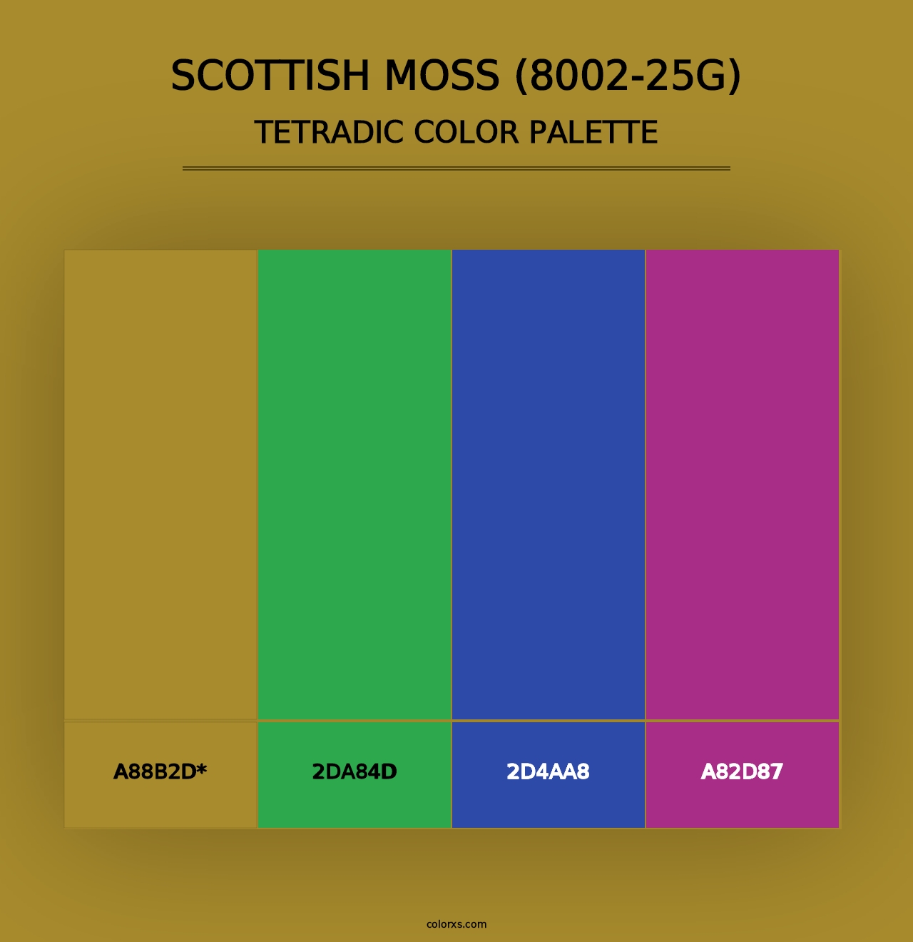 Scottish Moss (8002-25G) - Tetradic Color Palette