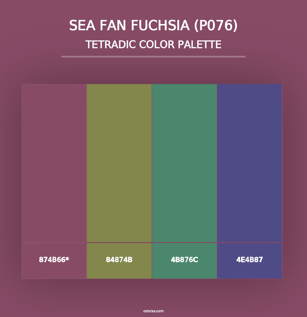 Sea Fan Fuchsia (P076) - Tetradic Color Palette