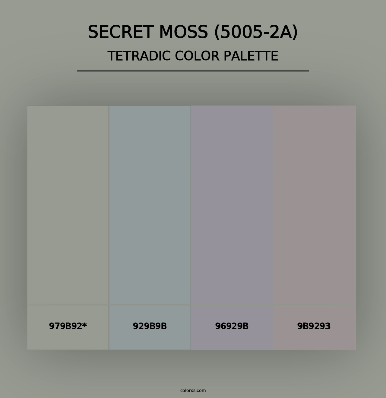 Secret Moss (5005-2A) - Tetradic Color Palette