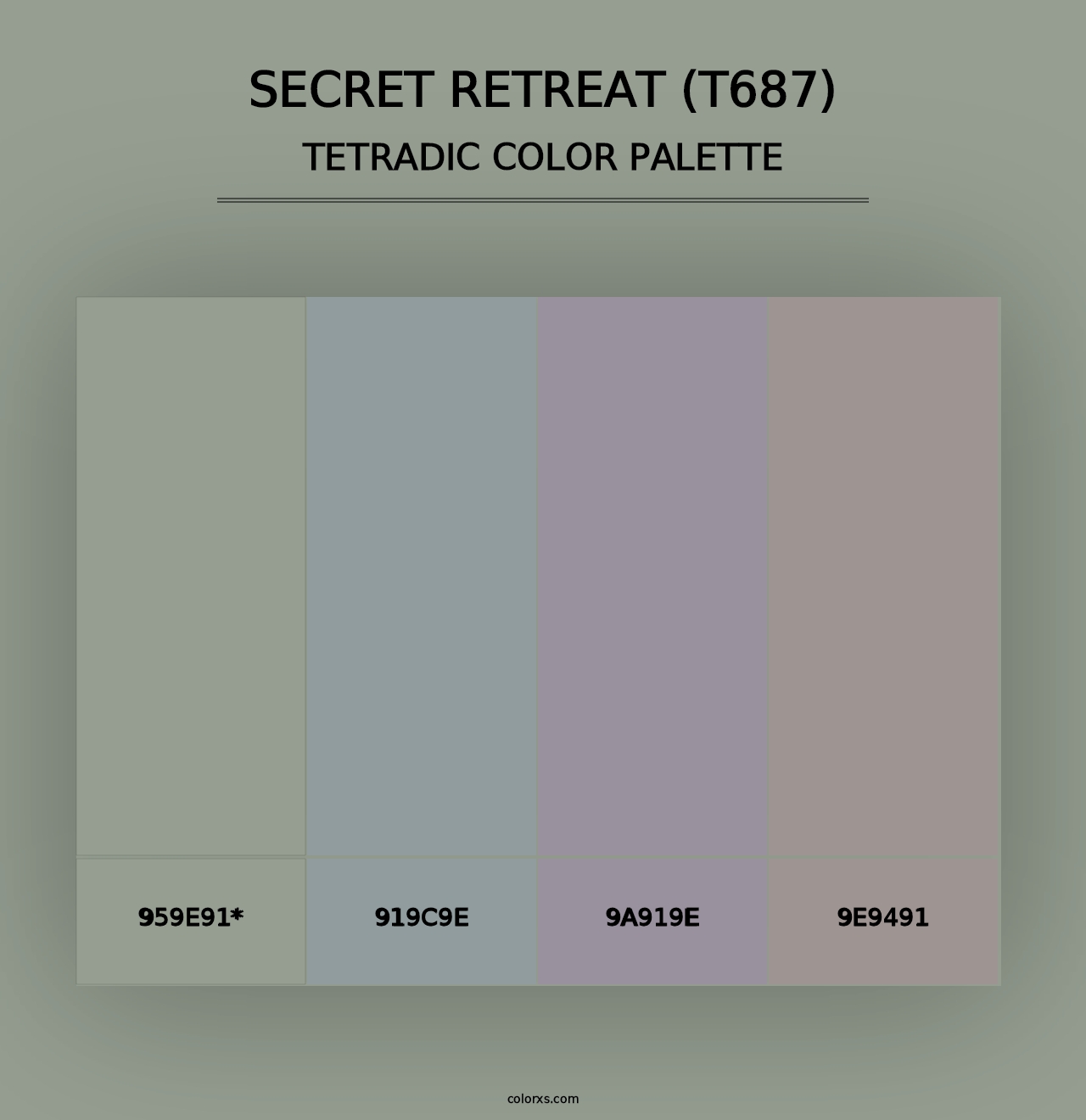 Secret Retreat (T687) - Tetradic Color Palette