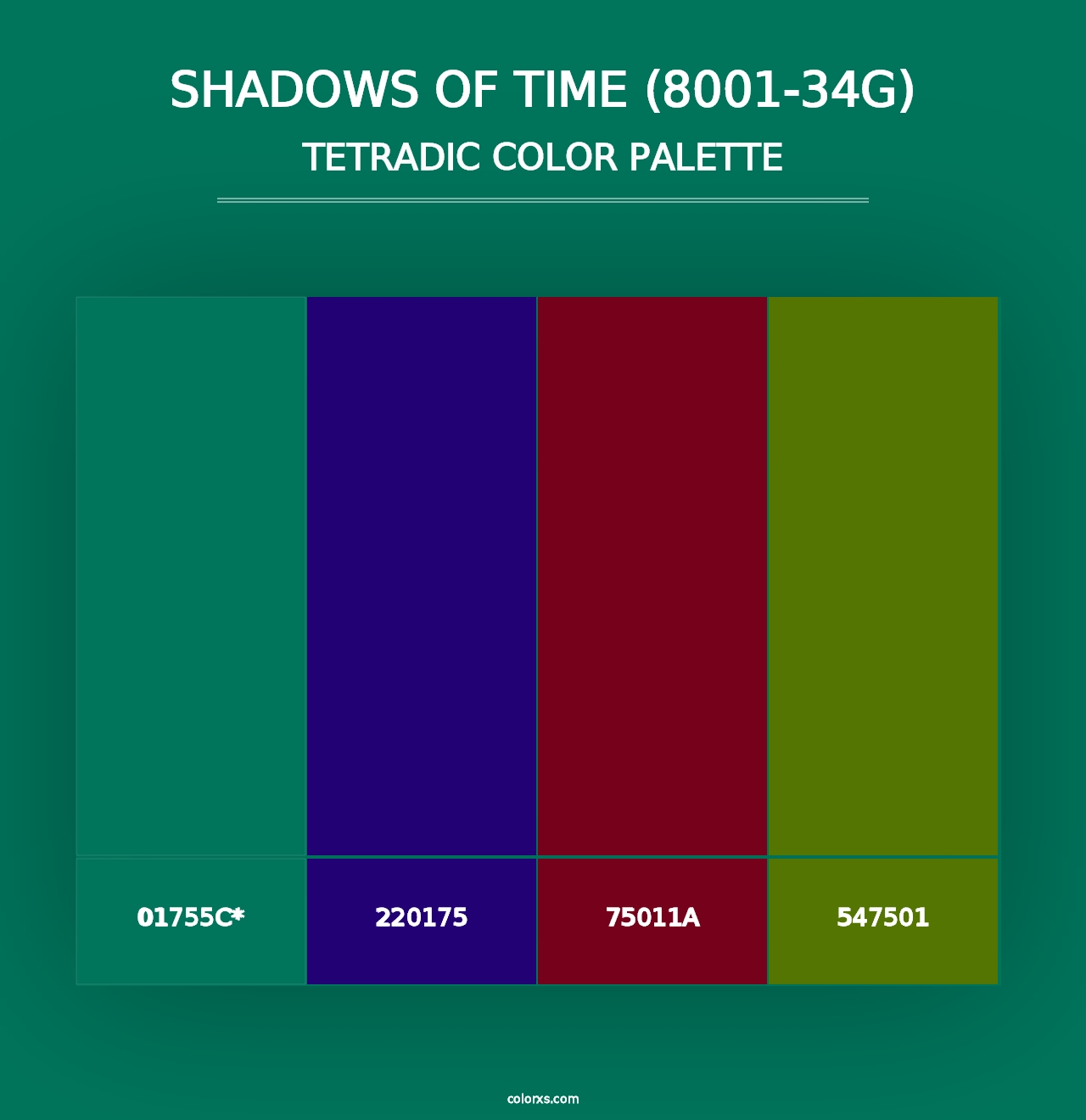 Shadows of Time (8001-34G) - Tetradic Color Palette