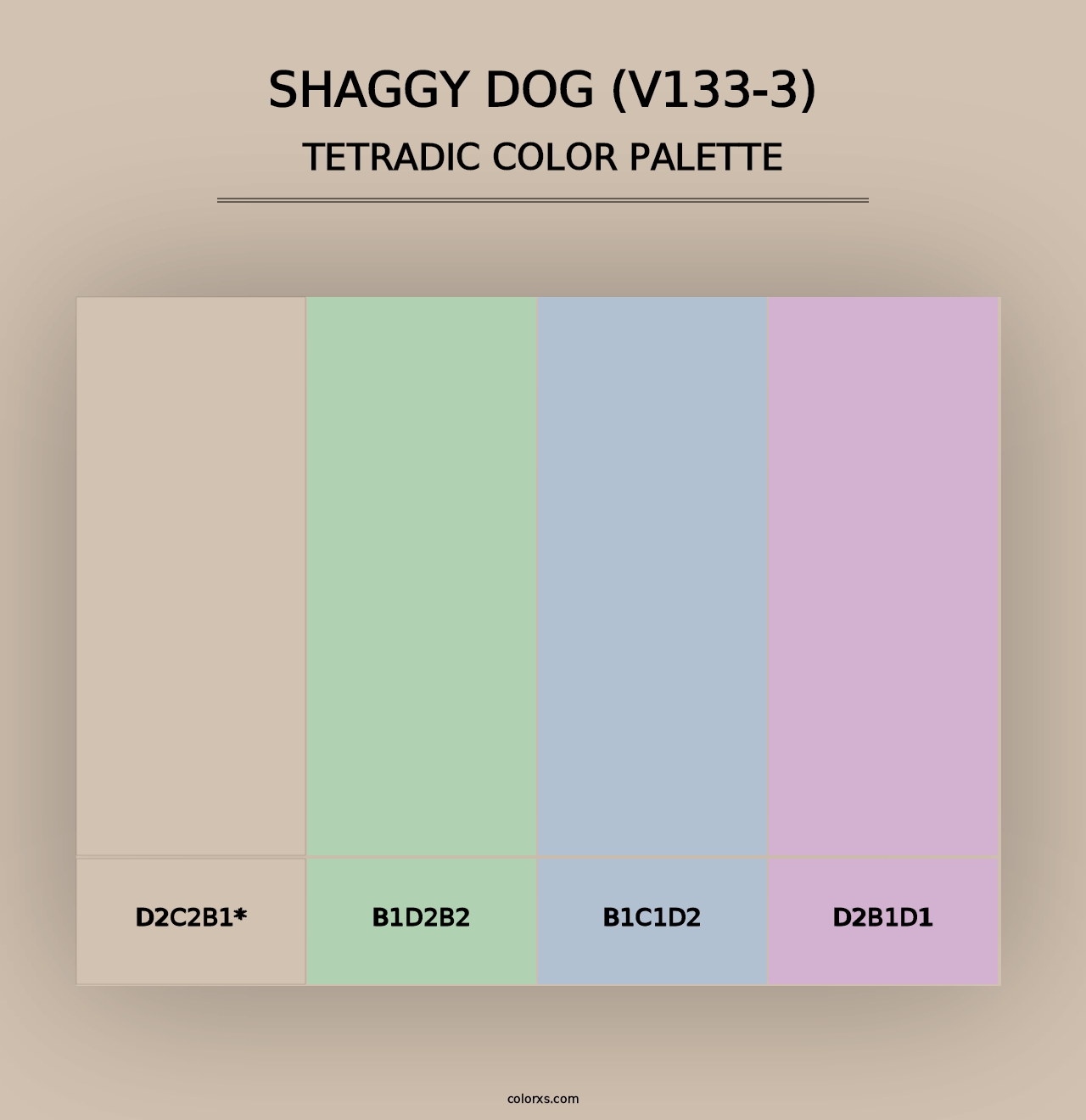 Shaggy Dog (V133-3) - Tetradic Color Palette