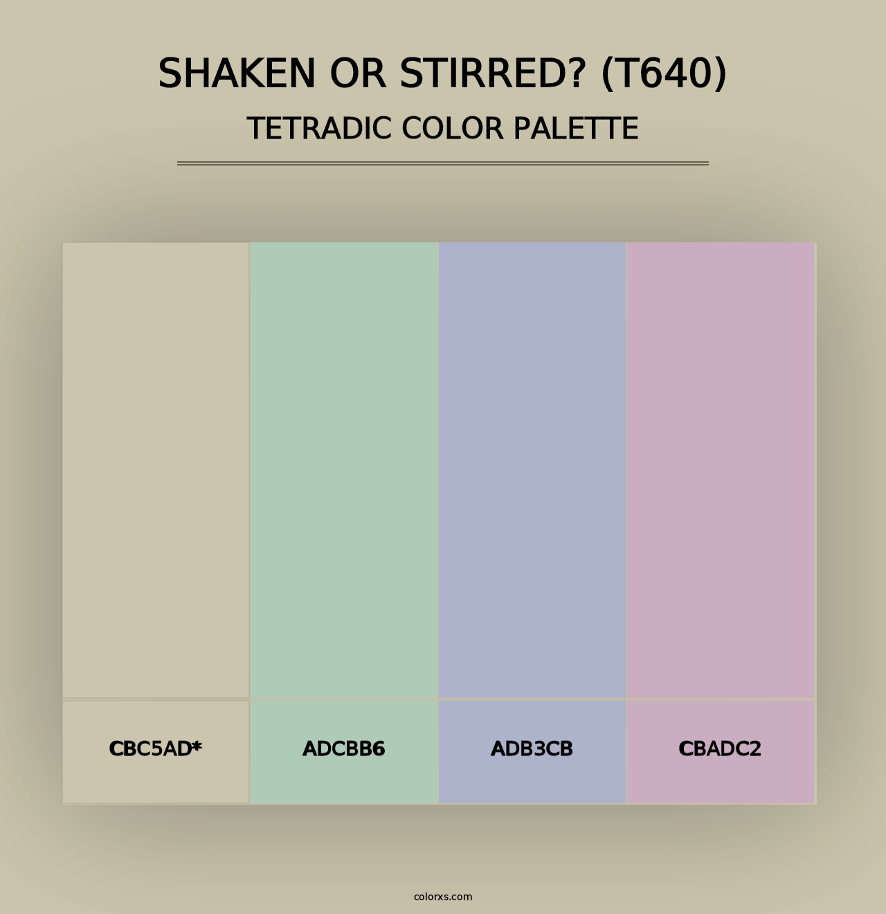 Shaken or Stirred? (T640) - Tetradic Color Palette