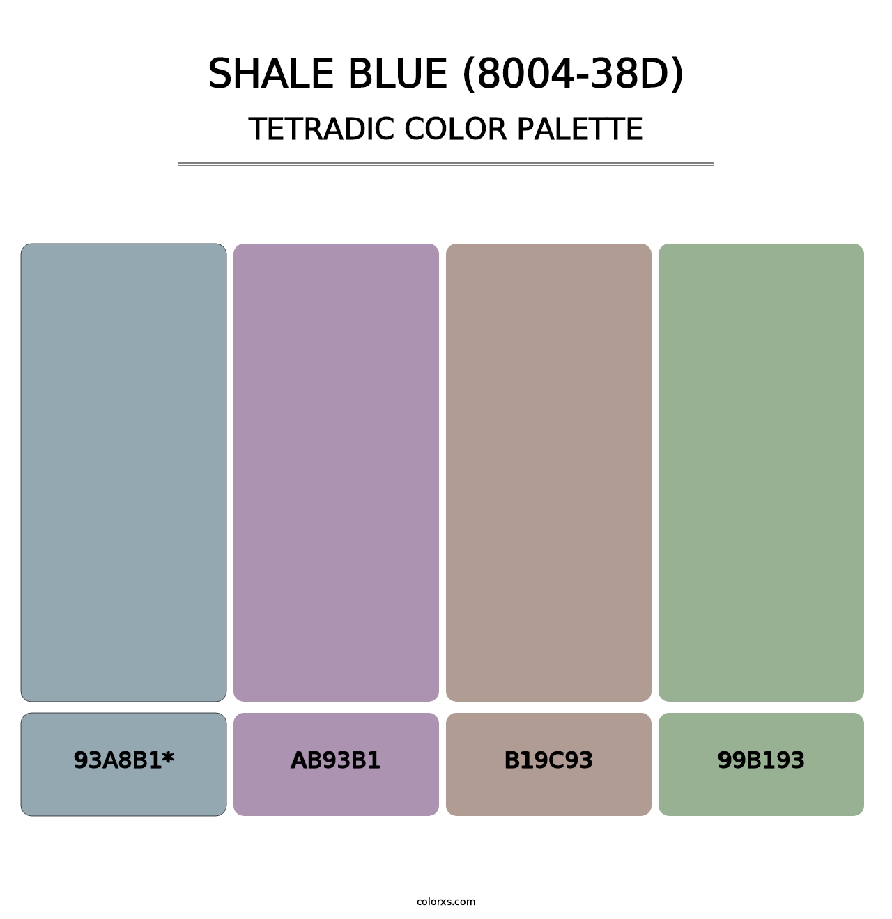 Shale Blue (8004-38D) - Tetradic Color Palette