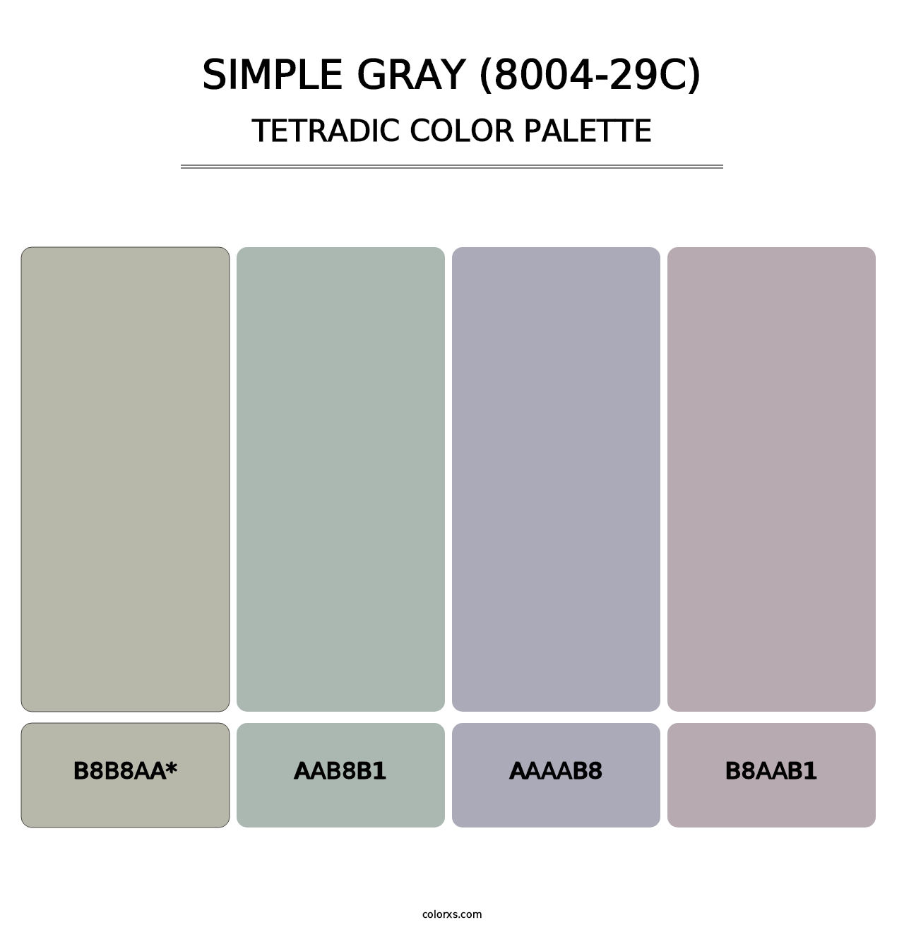 Simple Gray (8004-29C) - Tetradic Color Palette