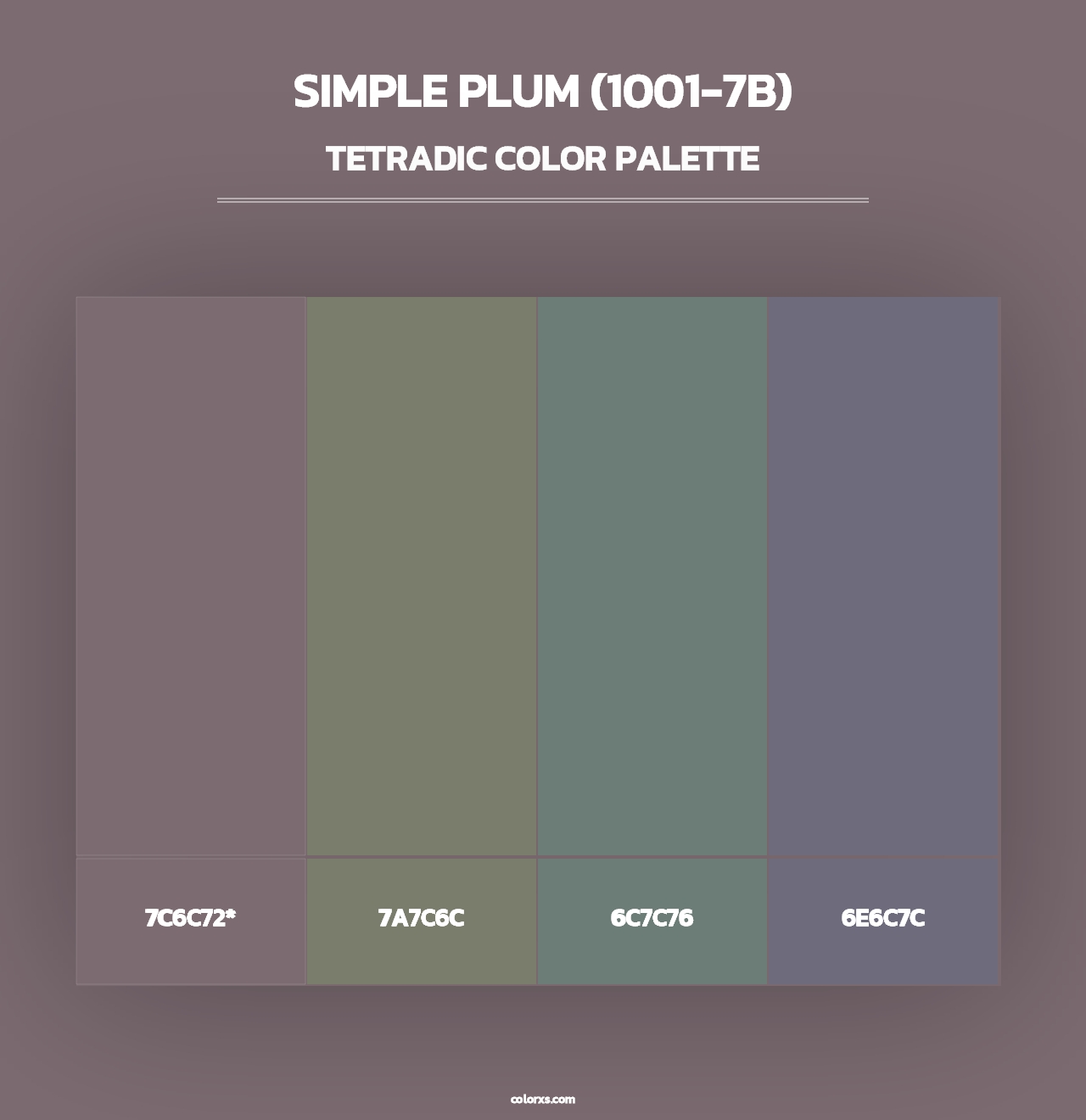 Simple Plum (1001-7B) - Tetradic Color Palette