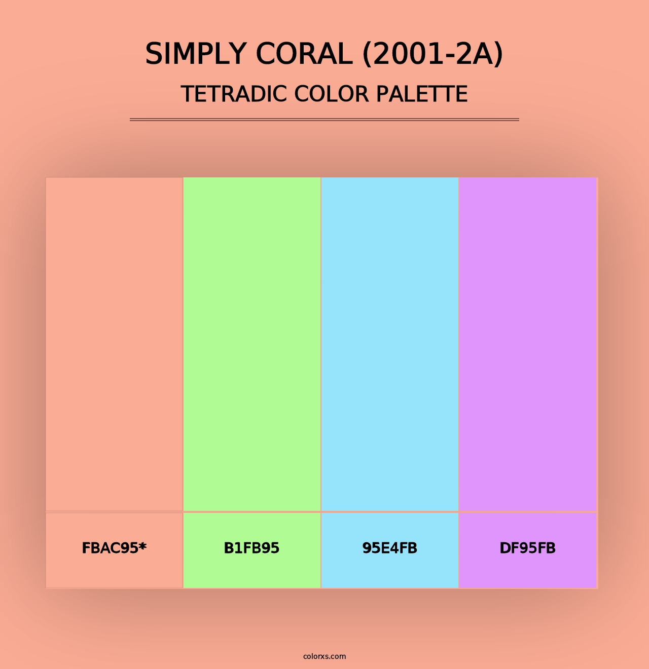 Simply Coral (2001-2A) - Tetradic Color Palette