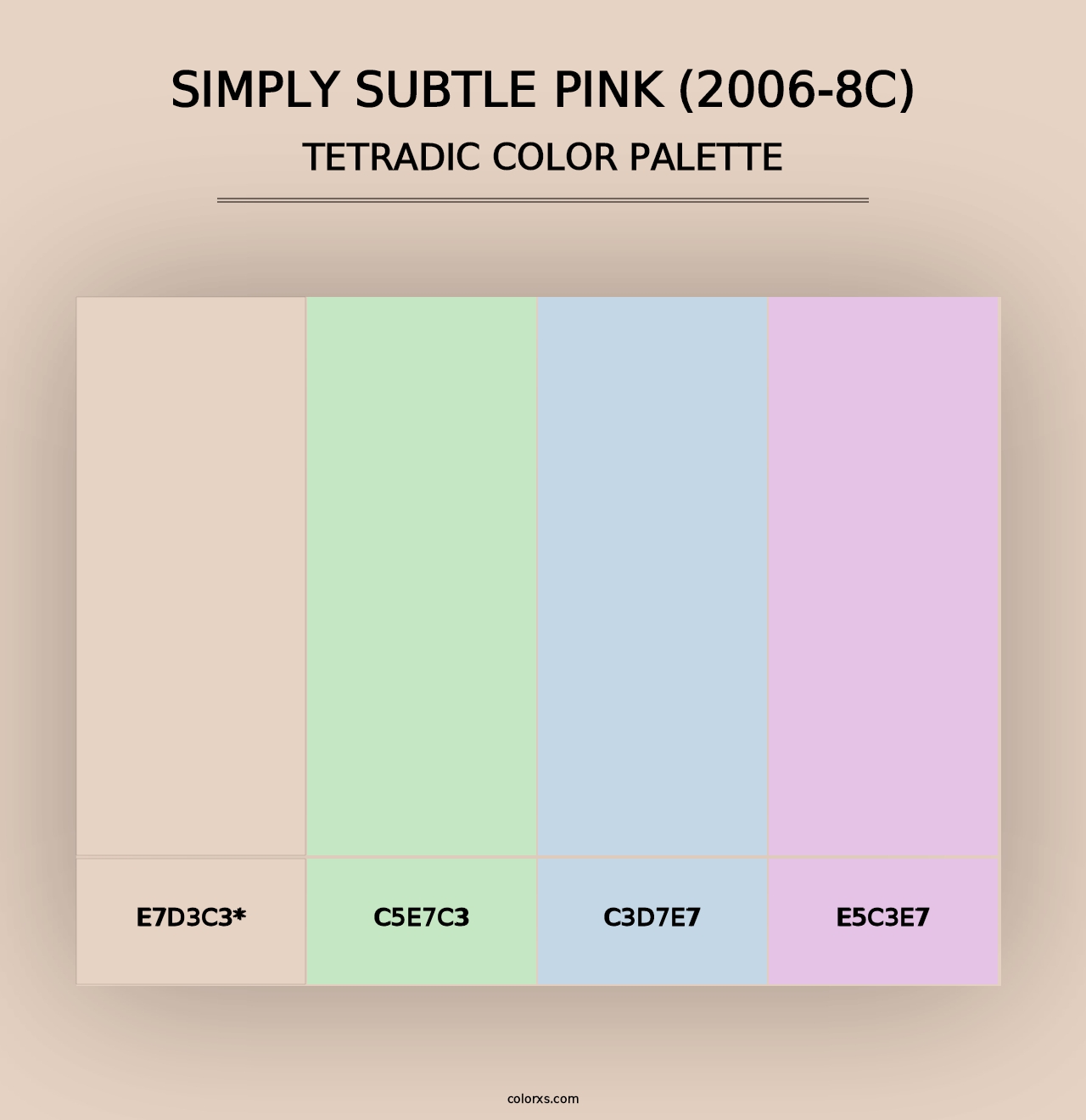 Simply Subtle Pink (2006-8C) - Tetradic Color Palette