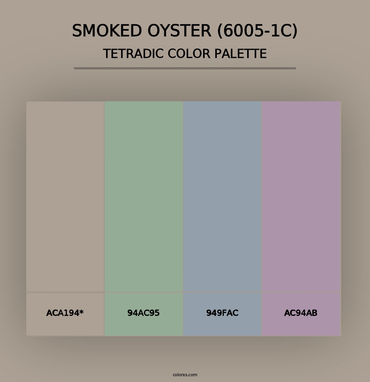 Smoked Oyster (6005-1C) - Tetradic Color Palette