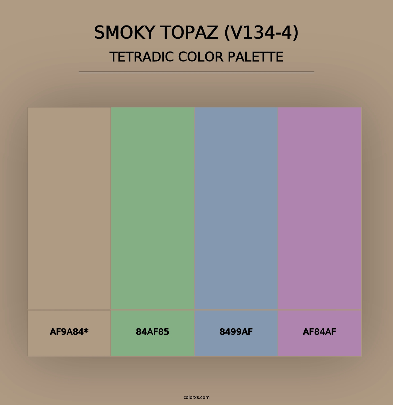 Smoky Topaz (V134-4) - Tetradic Color Palette