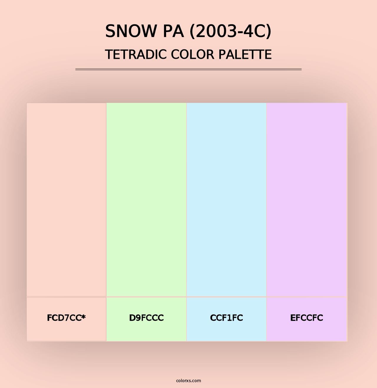 Snow Pa (2003-4C) - Tetradic Color Palette