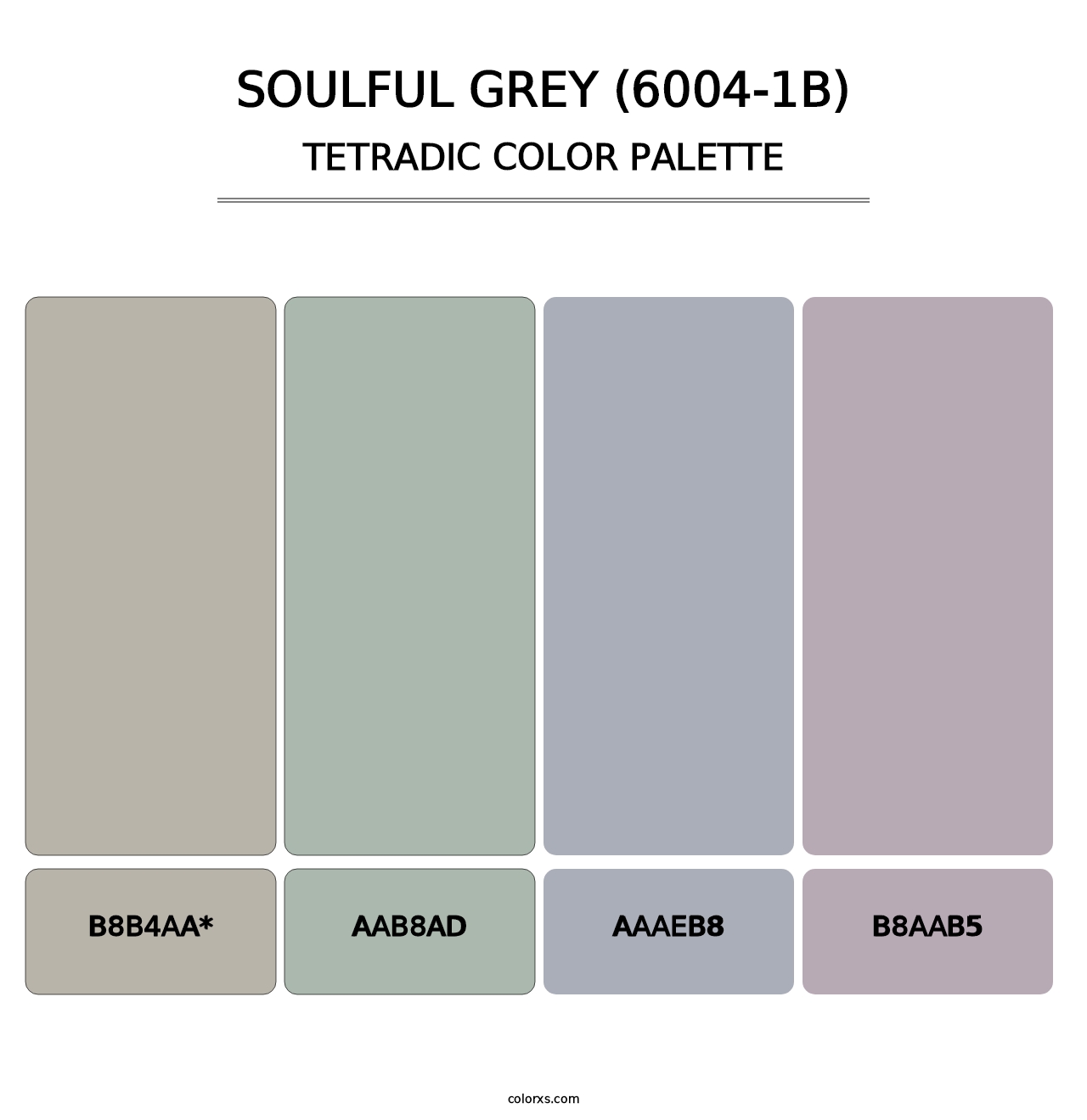 Soulful Grey (6004-1B) - Tetradic Color Palette