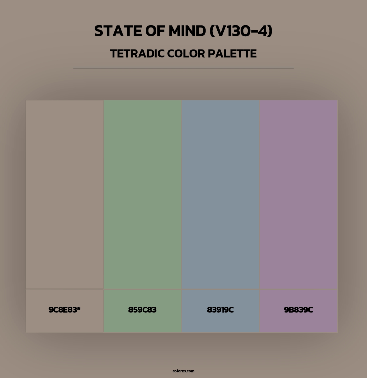 State of Mind (V130-4) - Tetradic Color Palette