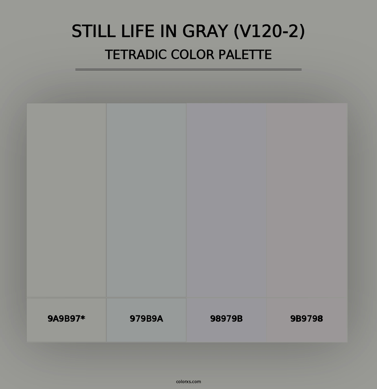 Still Life in Gray (V120-2) - Tetradic Color Palette