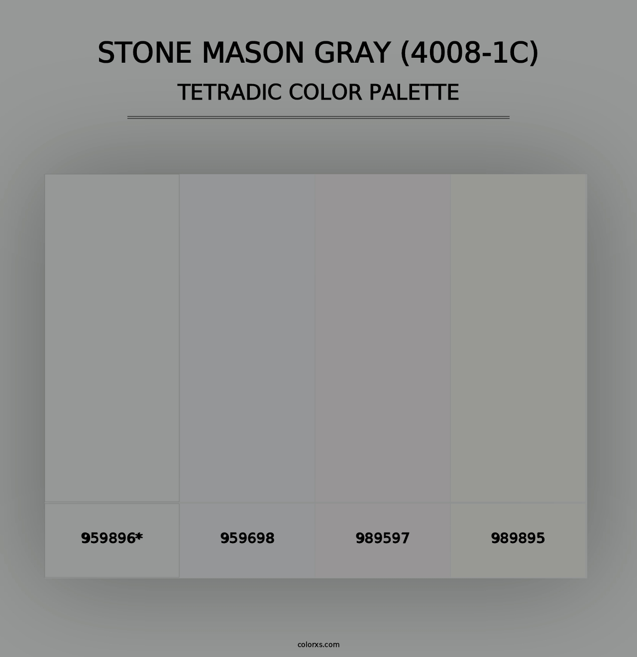 Stone Mason Gray (4008-1C) - Tetradic Color Palette