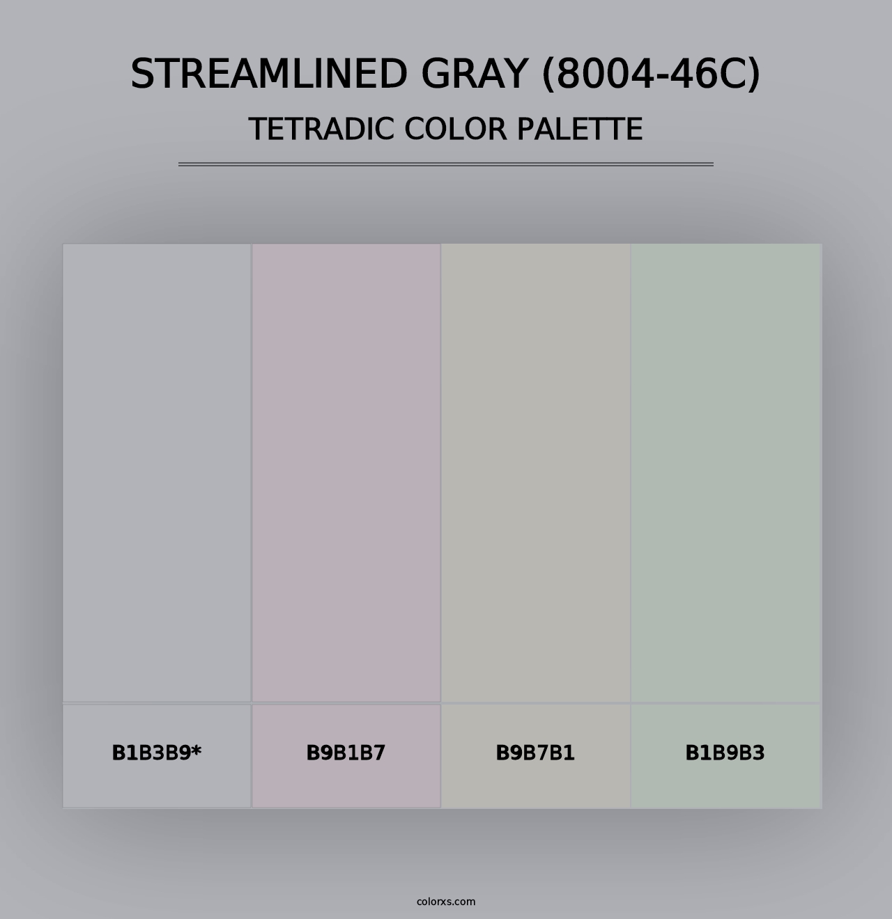 Streamlined Gray (8004-46C) - Tetradic Color Palette