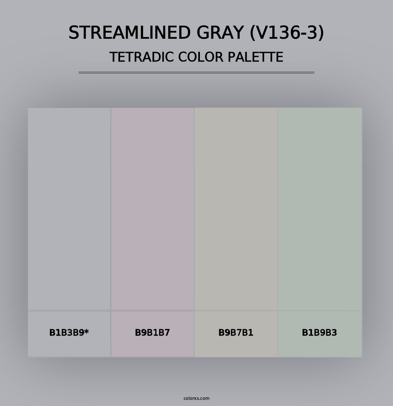 Streamlined Gray (V136-3) - Tetradic Color Palette