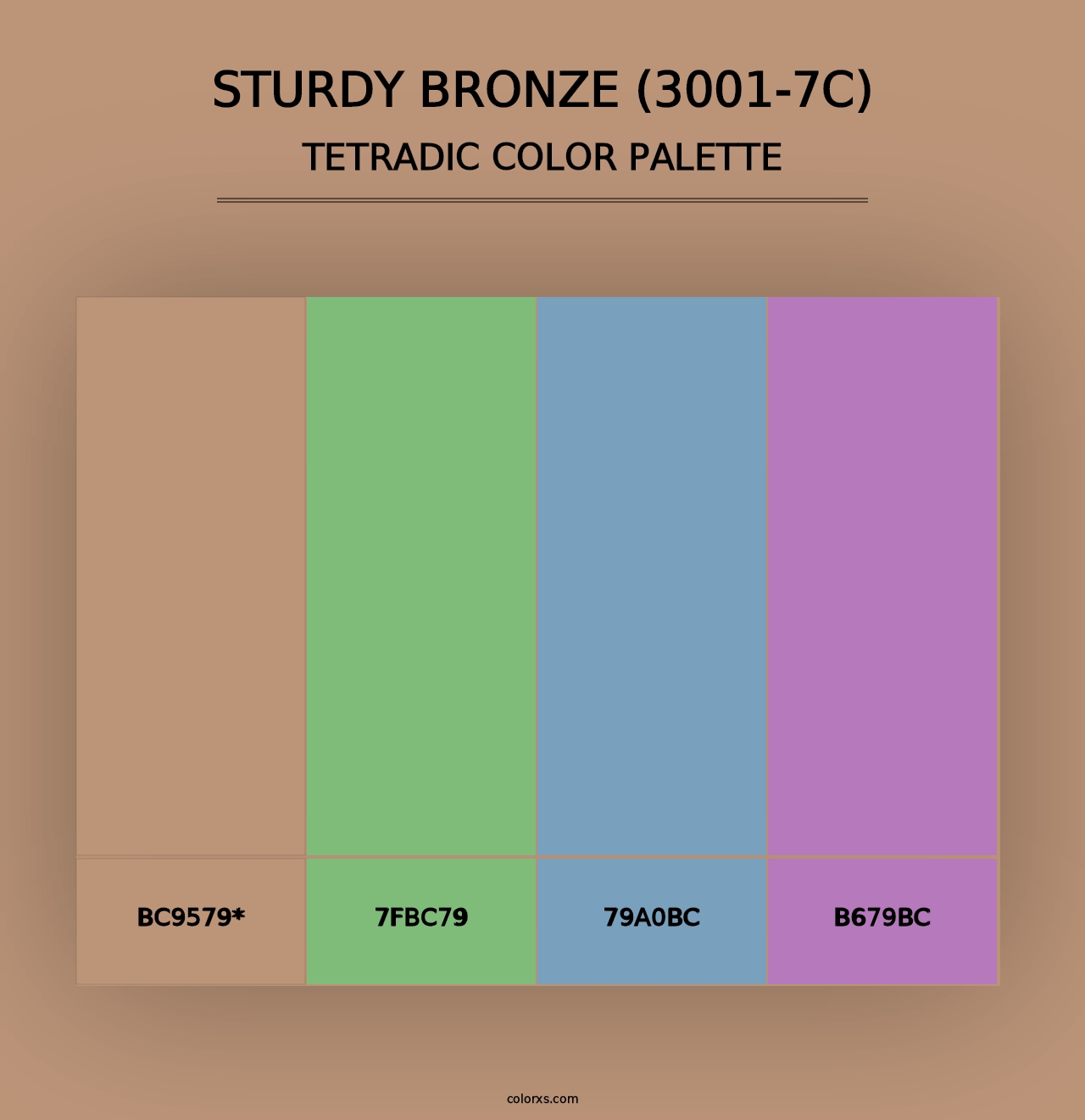 Sturdy Bronze (3001-7C) - Tetradic Color Palette