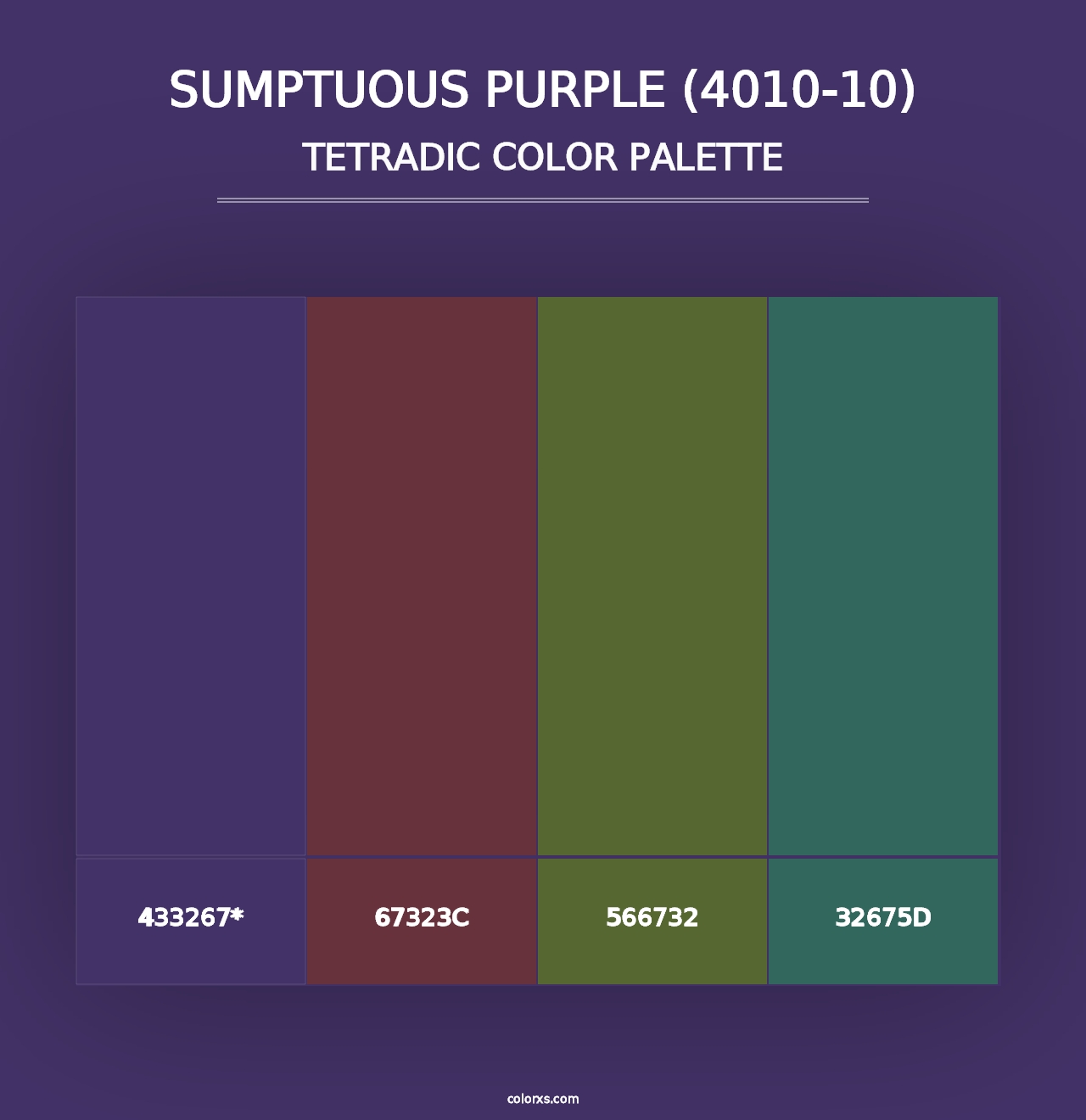 Sumptuous Purple (4010-10) - Tetradic Color Palette