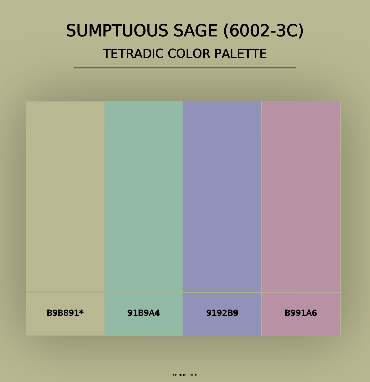 Sumptuous Sage (6002-3C) - Tetradic Color Palette