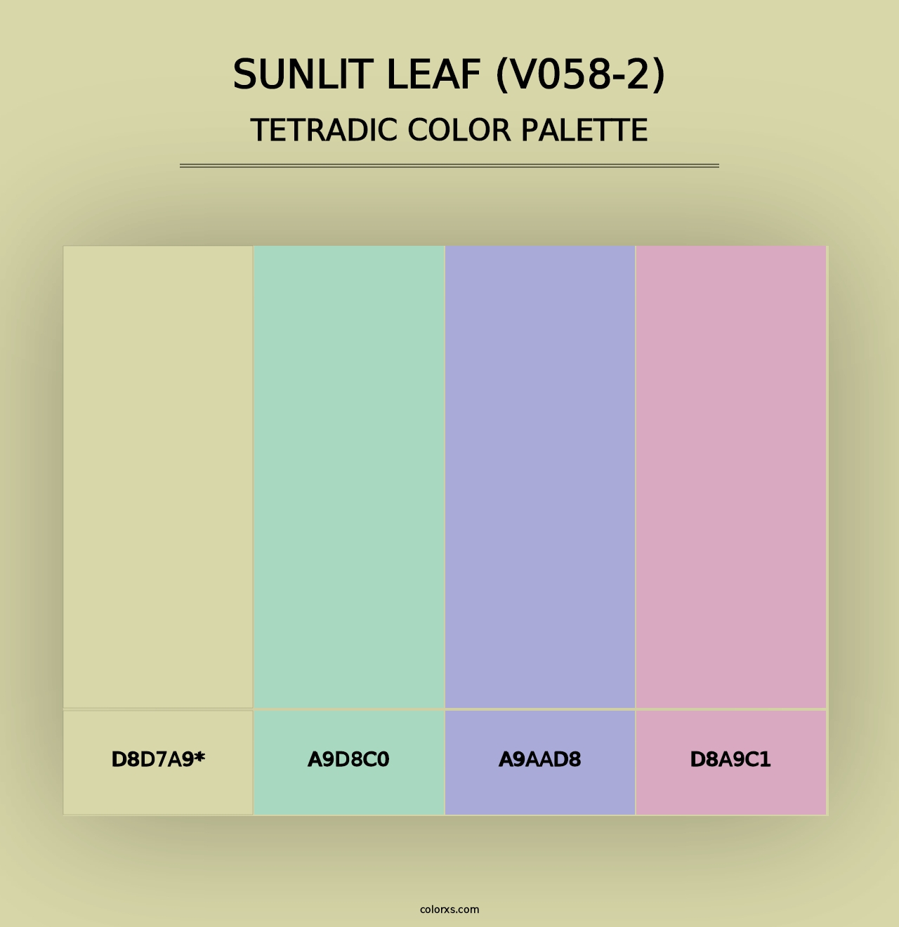 Sunlit Leaf (V058-2) - Tetradic Color Palette