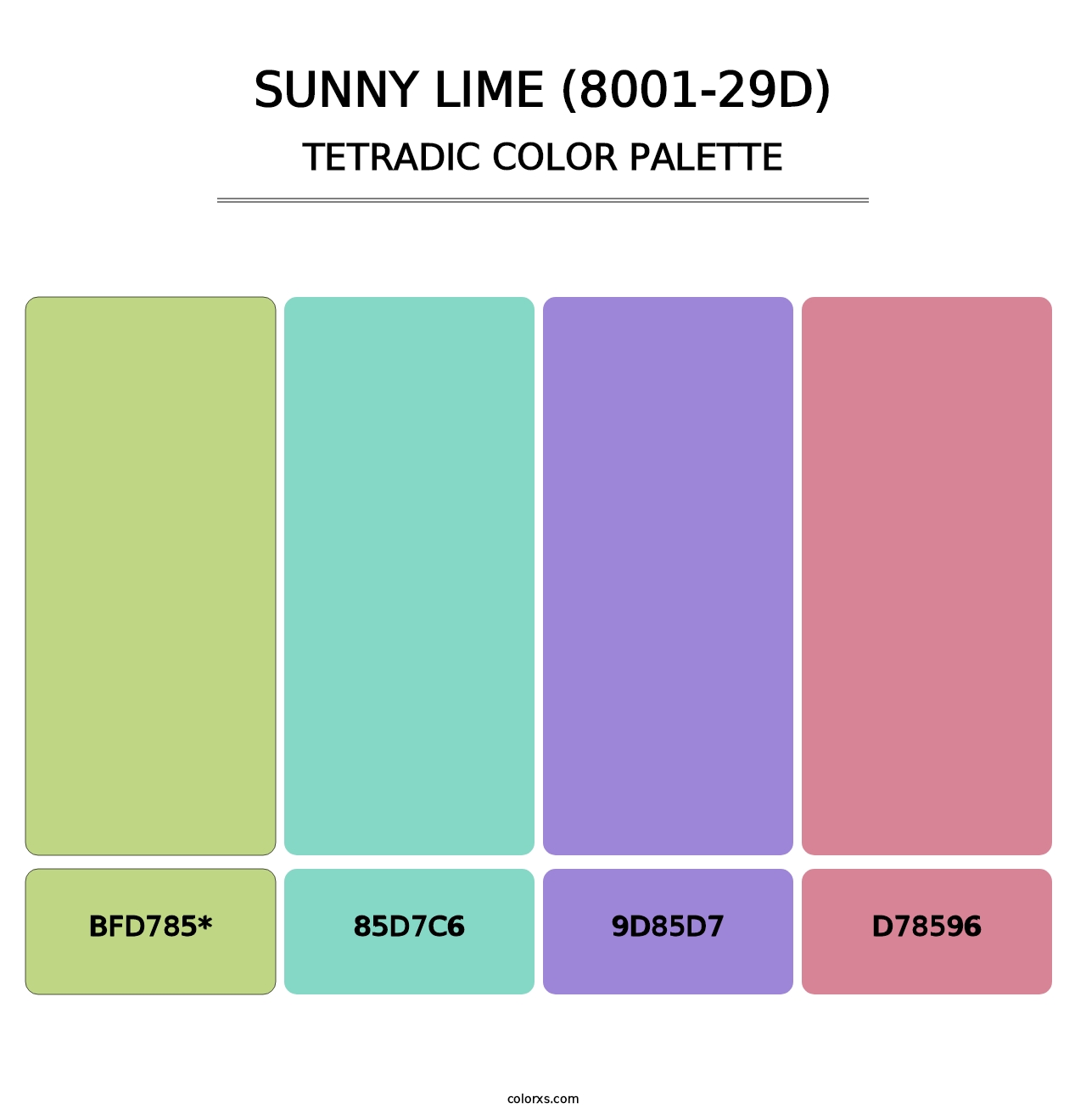 Sunny Lime (8001-29D) - Tetradic Color Palette