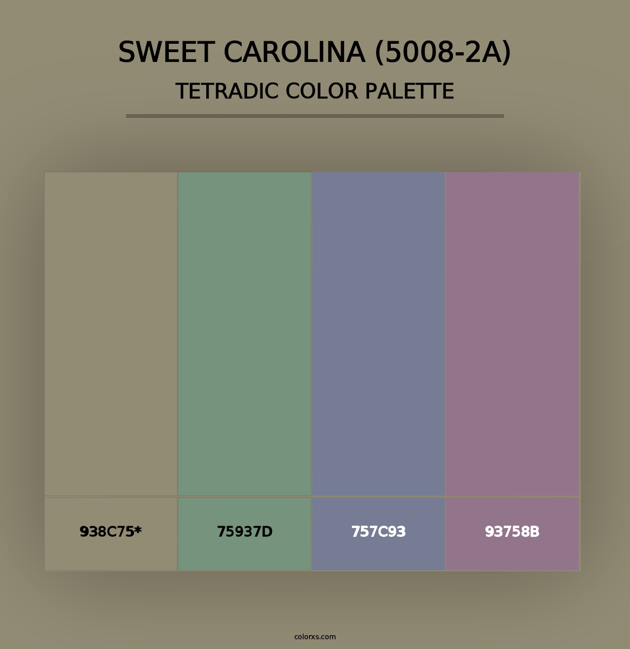 Sweet Carolina (5008-2A) - Tetradic Color Palette