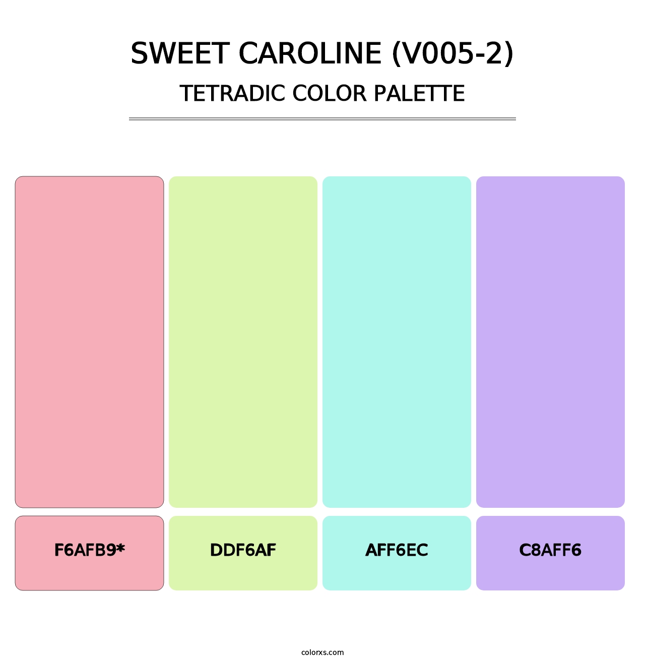 Sweet Caroline (V005-2) - Tetradic Color Palette