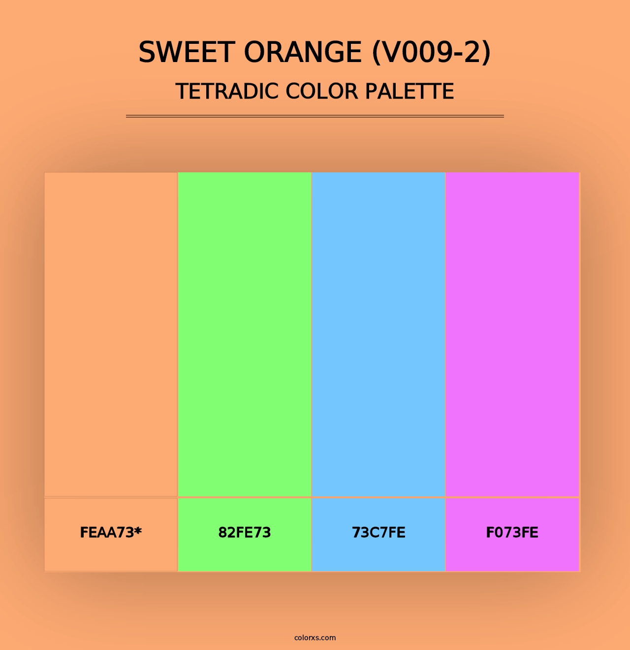 Sweet Orange (V009-2) - Tetradic Color Palette