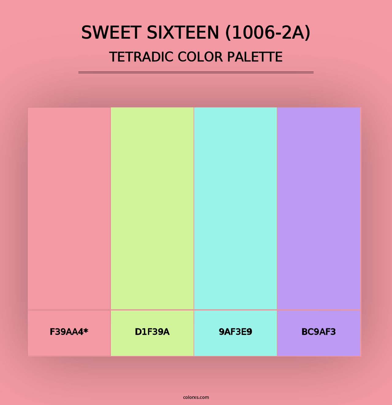 Sweet Sixteen (1006-2A) - Tetradic Color Palette