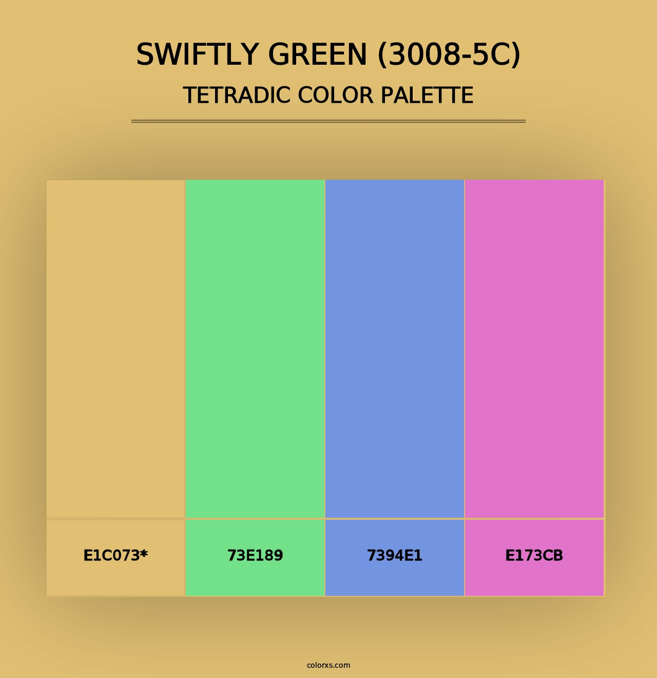 Swiftly Green (3008-5C) - Tetradic Color Palette