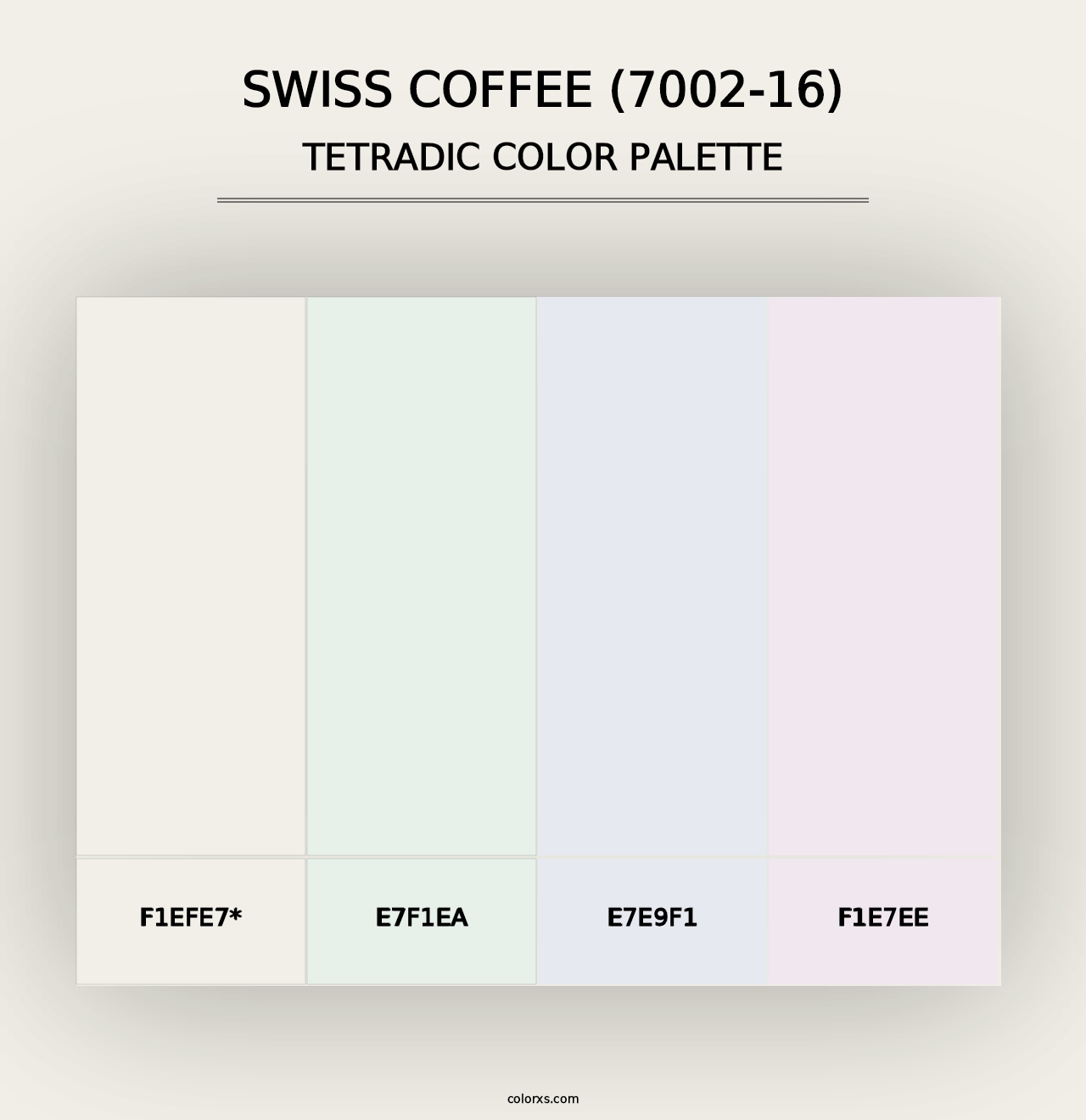 Swiss Coffee (7002-16) - Tetradic Color Palette