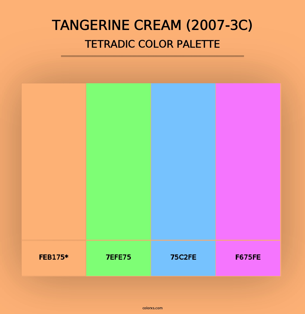 Tangerine Cream (2007-3C) - Tetradic Color Palette