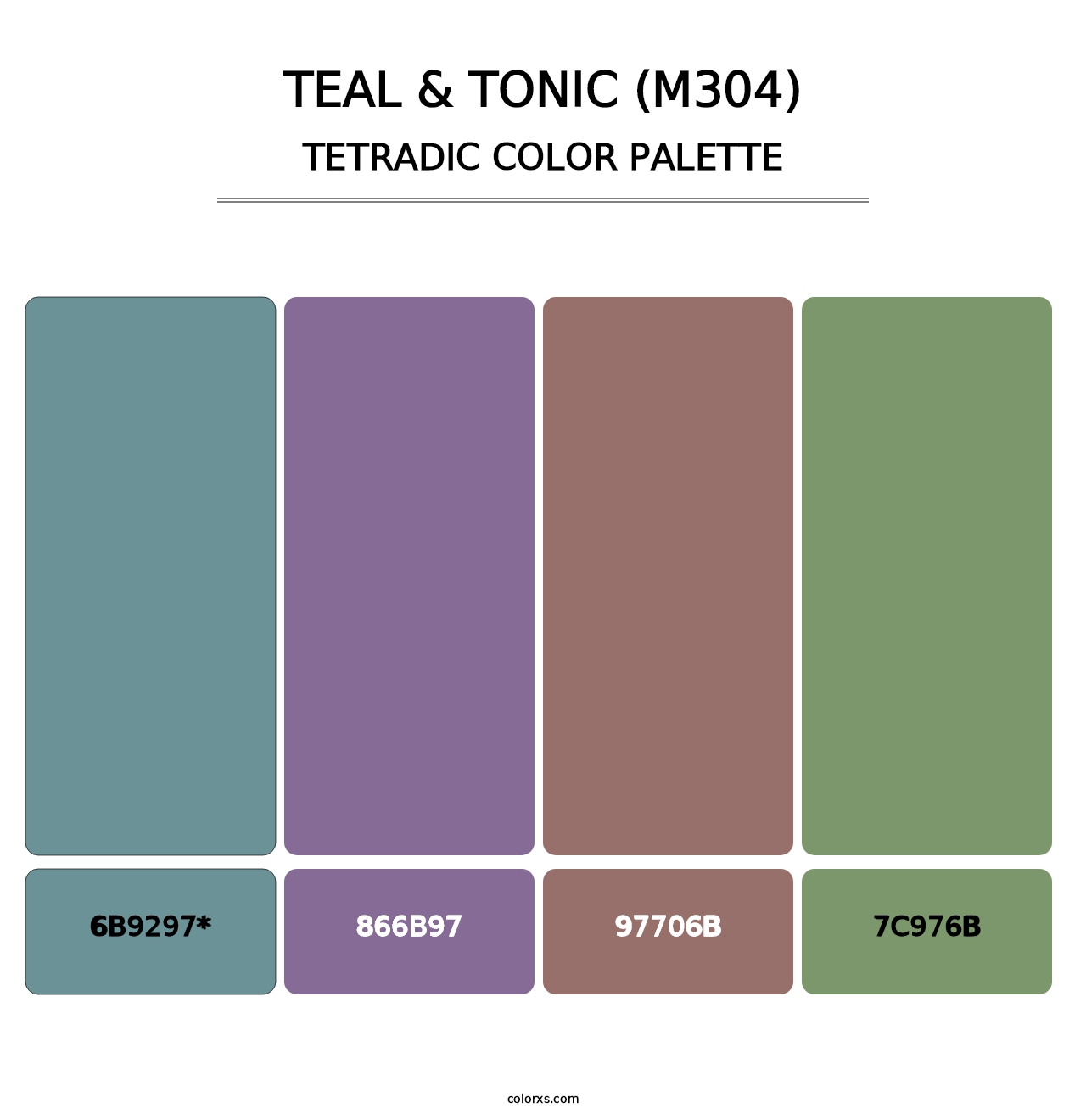 Teal & Tonic (M304) - Tetradic Color Palette