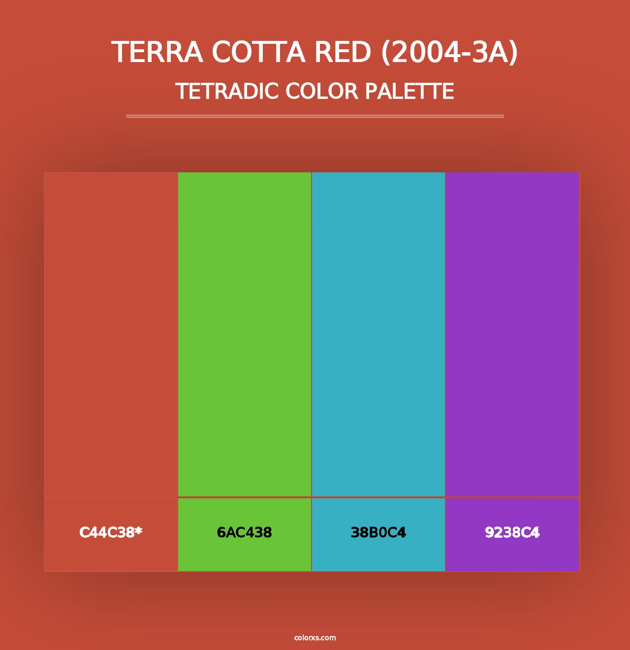 Terra Cotta Red (2004-3A) - Tetradic Color Palette