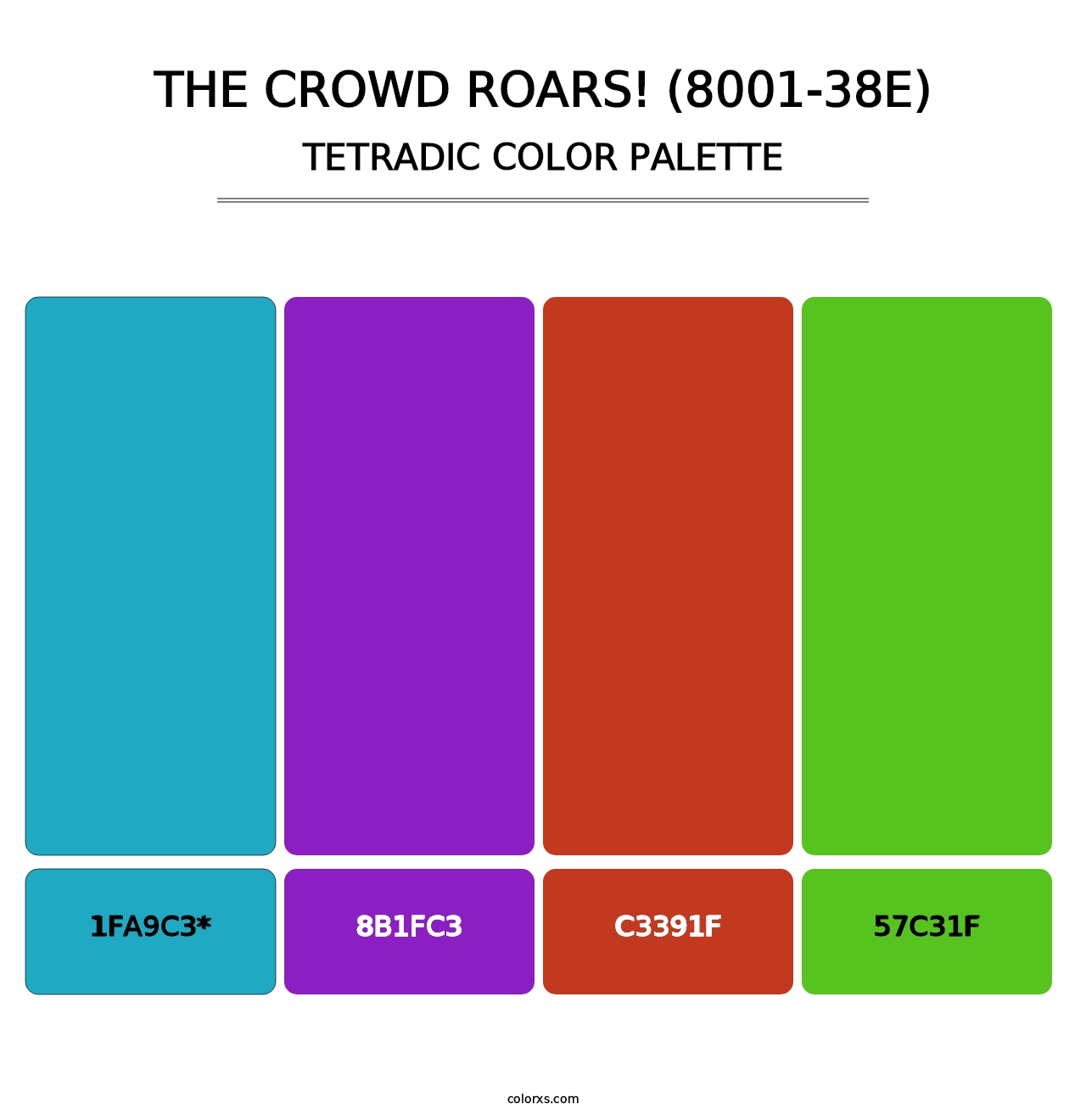 The Crowd Roars! (8001-38E) - Tetradic Color Palette