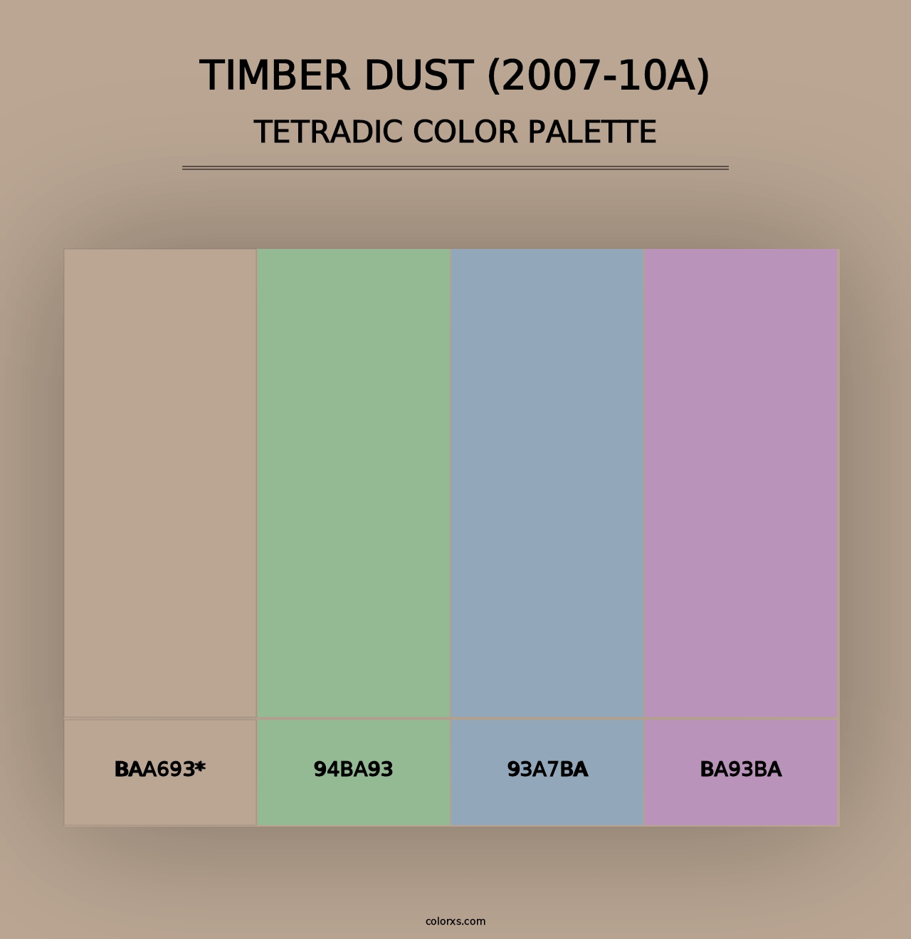 Timber Dust (2007-10A) - Tetradic Color Palette