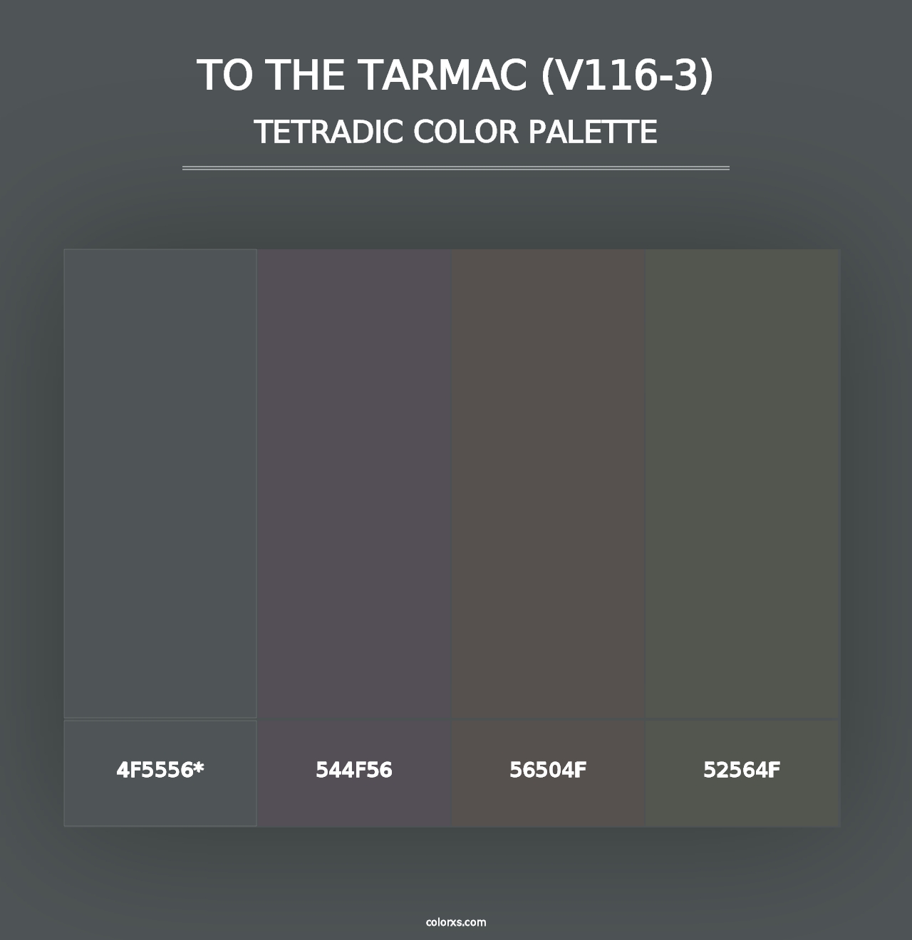 To the Tarmac (V116-3) - Tetradic Color Palette