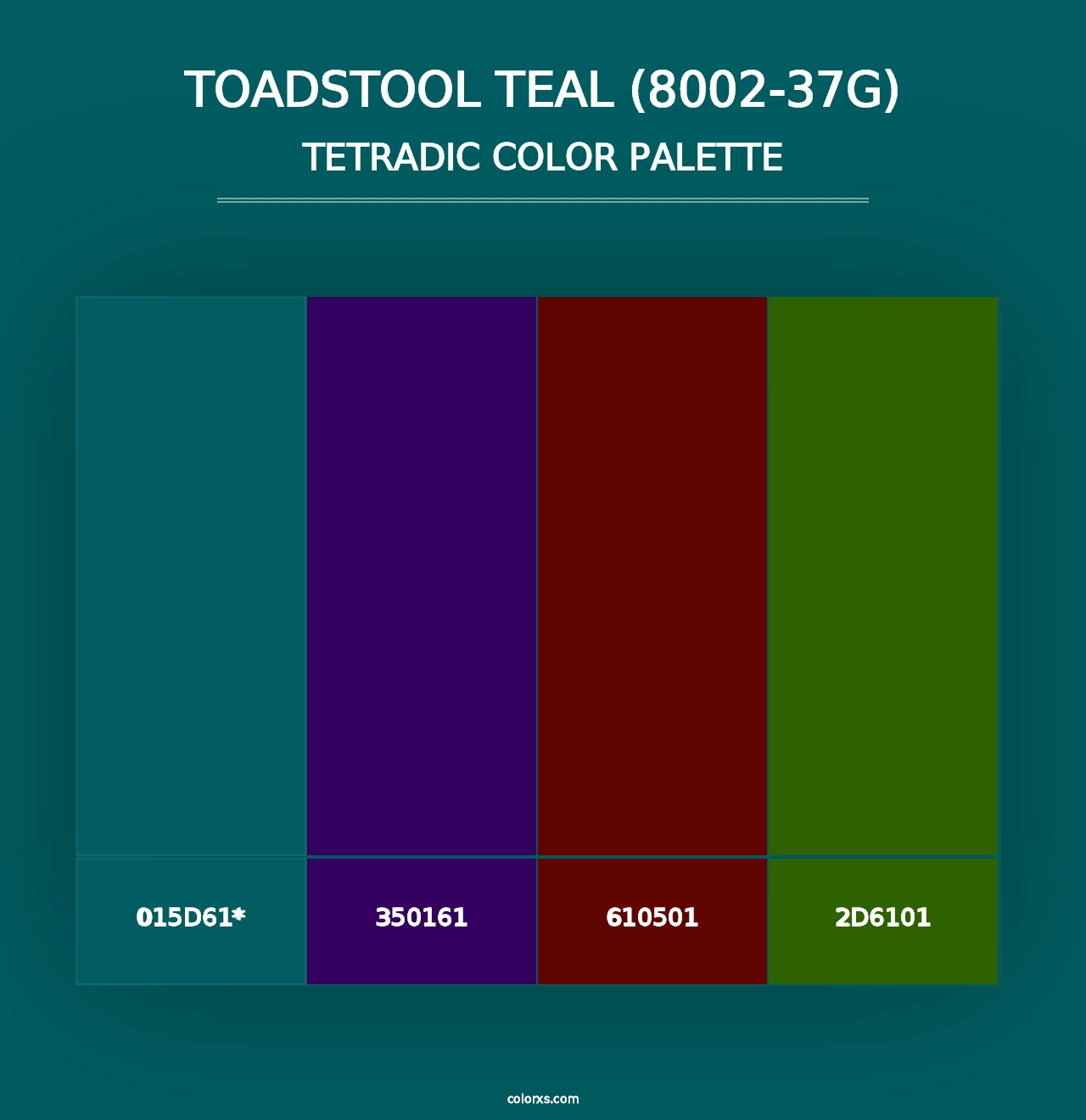 Toadstool Teal (8002-37G) - Tetradic Color Palette