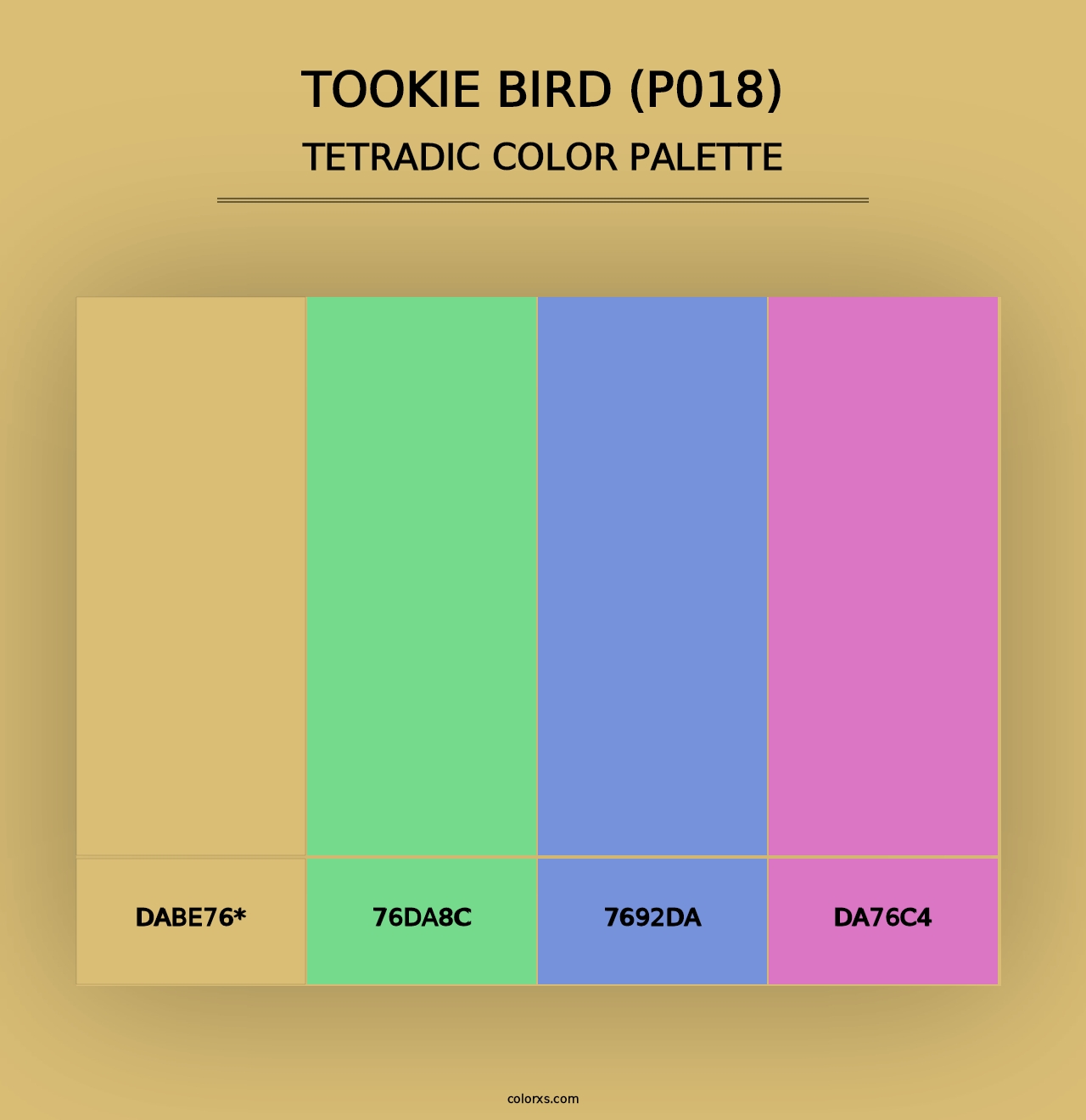 Tookie Bird (P018) - Tetradic Color Palette