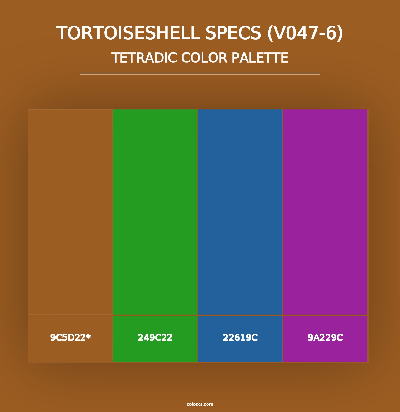 Tortoiseshell Specs (V047-6) - Tetradic Color Palette