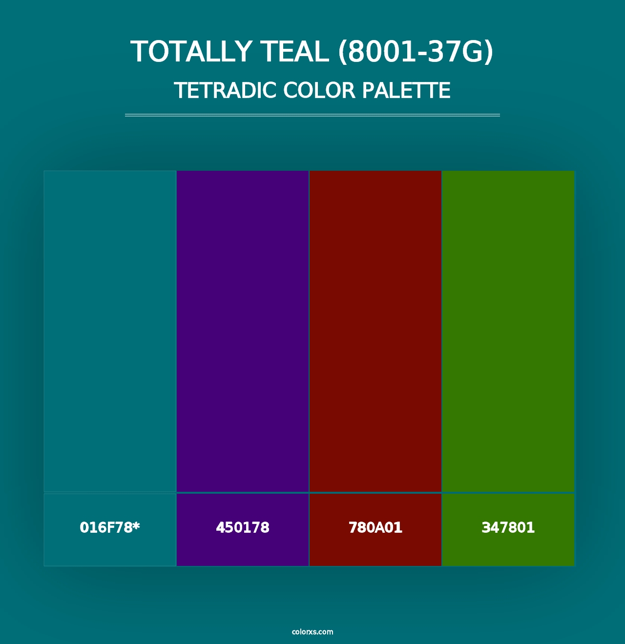 Totally Teal (8001-37G) - Tetradic Color Palette