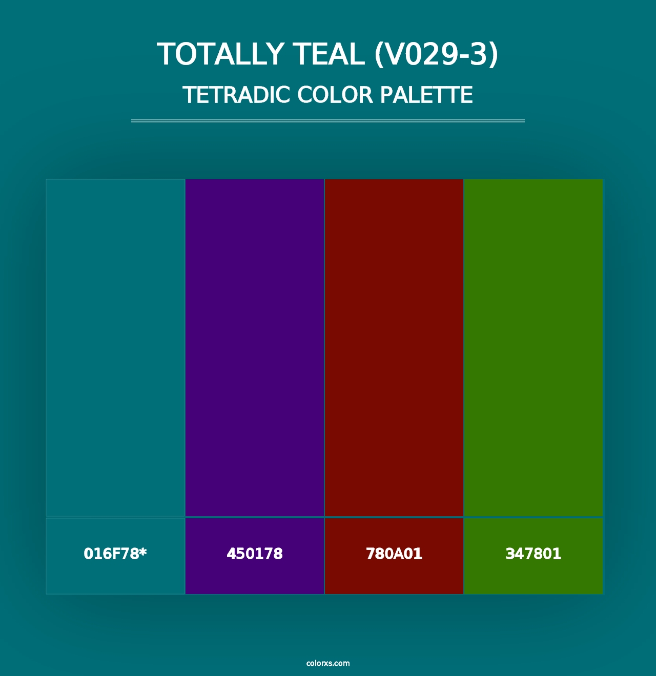 Totally Teal (V029-3) - Tetradic Color Palette